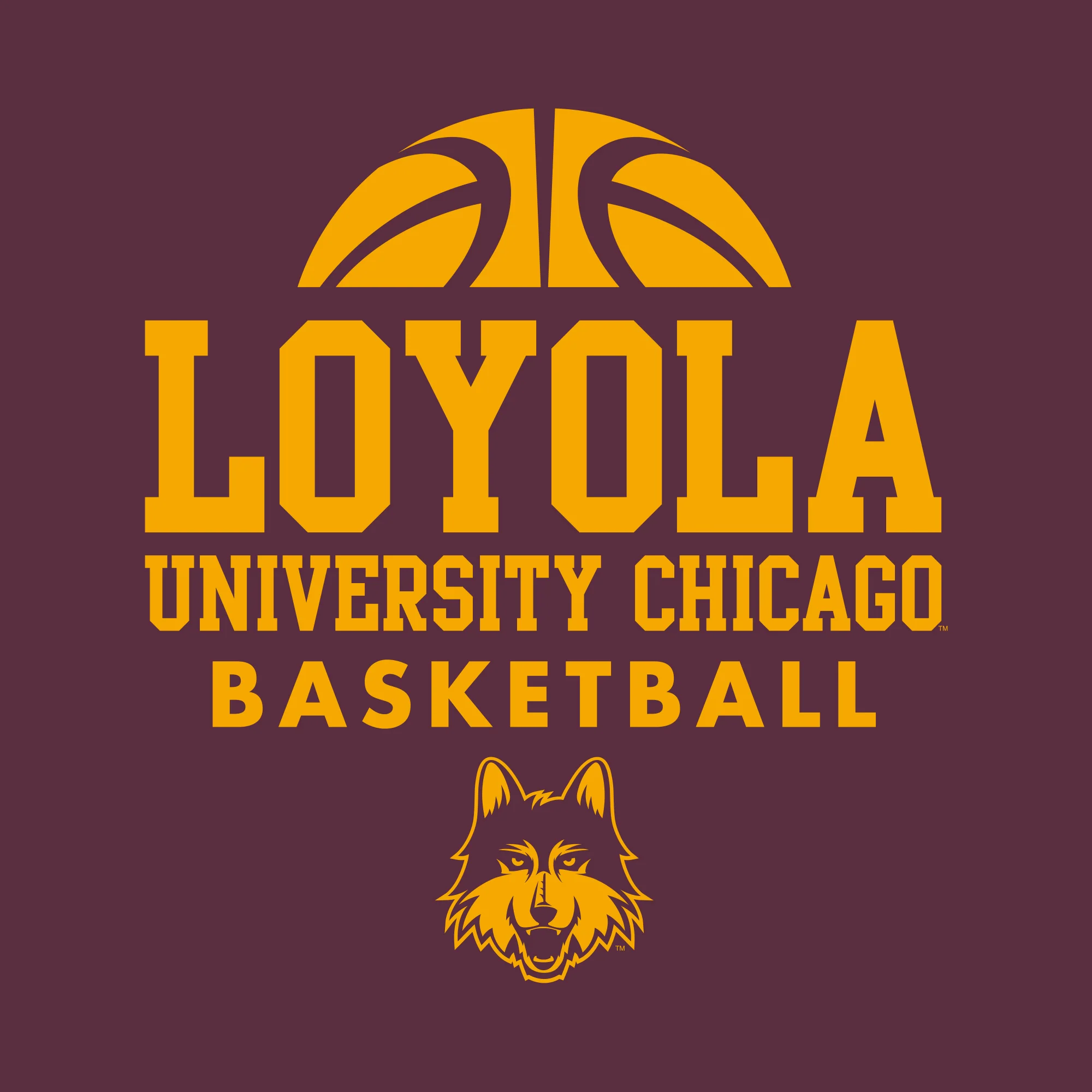 Loyola University Chicago Ramblers Basketball Hype Short Sleeve T Shirt - Maroon - Image 2