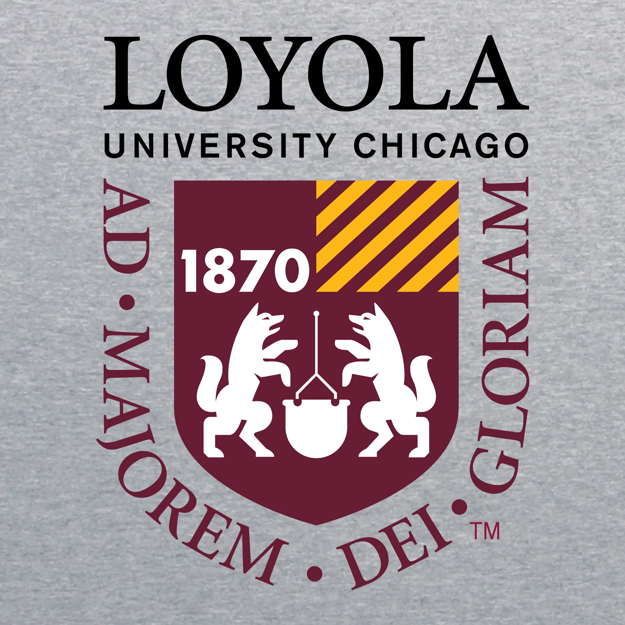 Loyola University Chicago Ramblers Institutional Logo Long Sleeve T Shirt - Sport Grey - Image 2