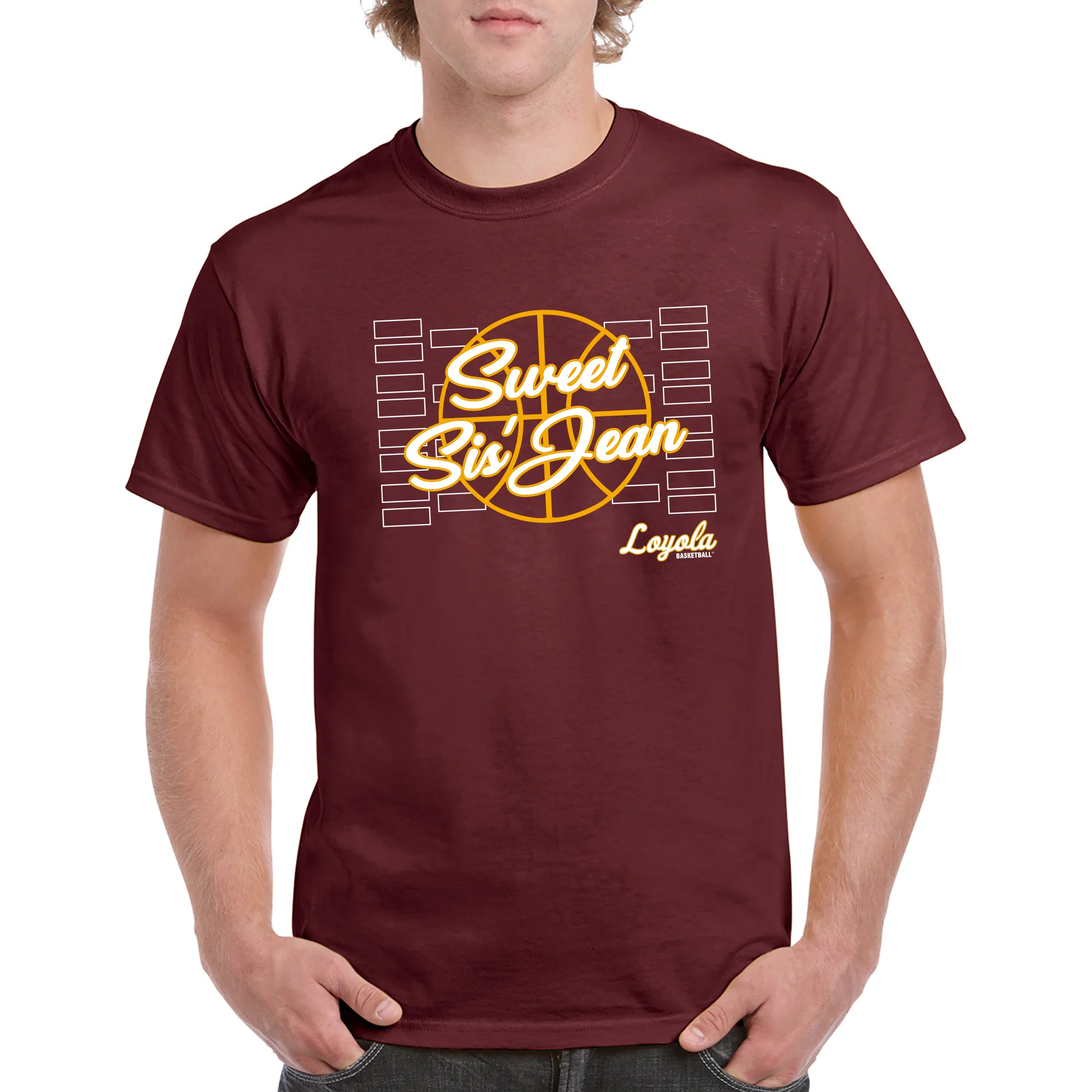 Loyola University Chicago Ramblers Sweet Sis Jean Short Sleeve T Shirt - Maroon - Image 3