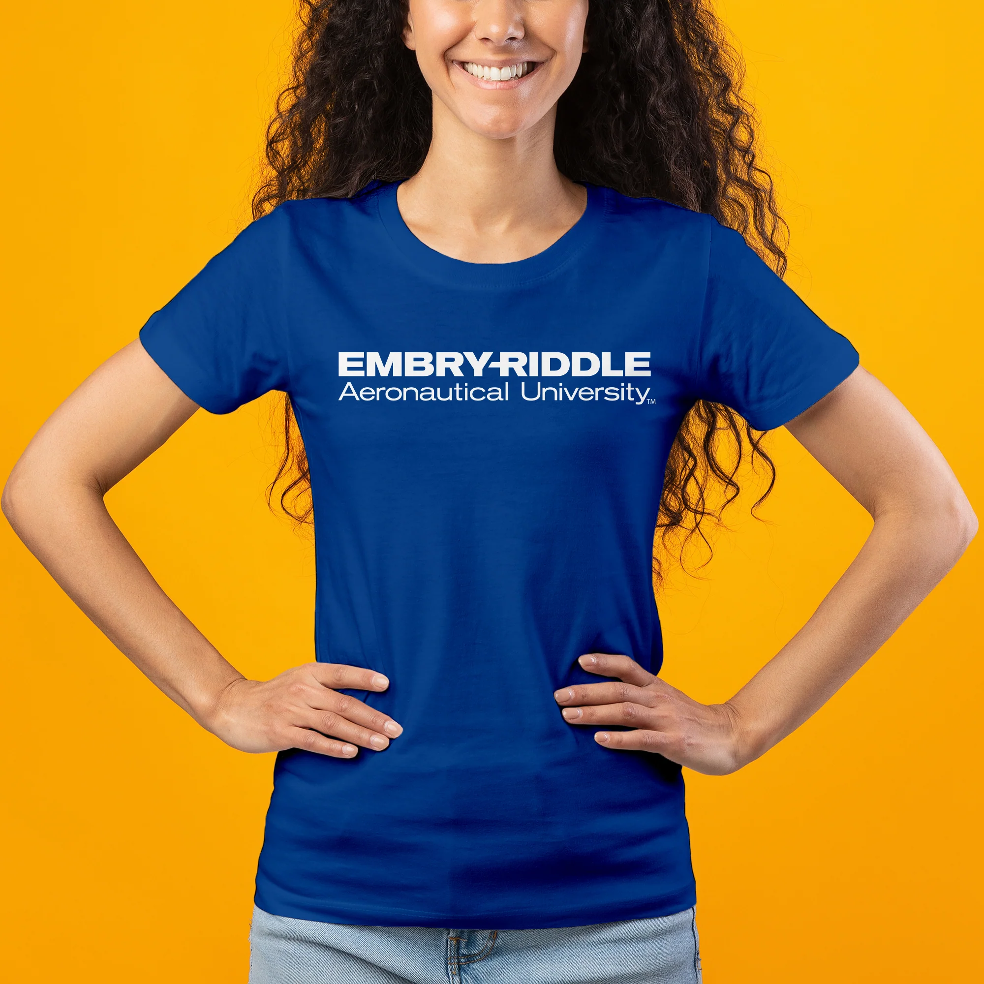 Embry-Riddle Aeronautical University Eagles Basic Block Women's T Shirt - Royal - Image 4