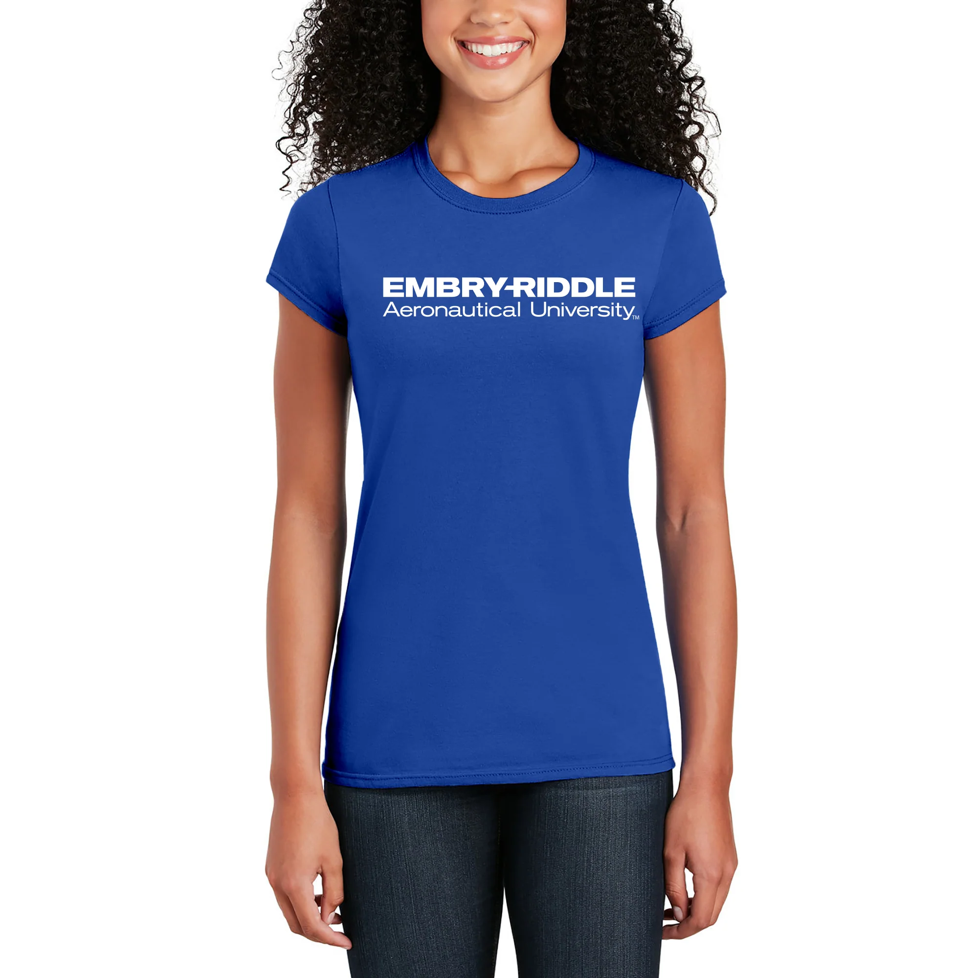 Embry-Riddle Aeronautical University Eagles Basic Block Women's T Shirt - Royal - Image 5