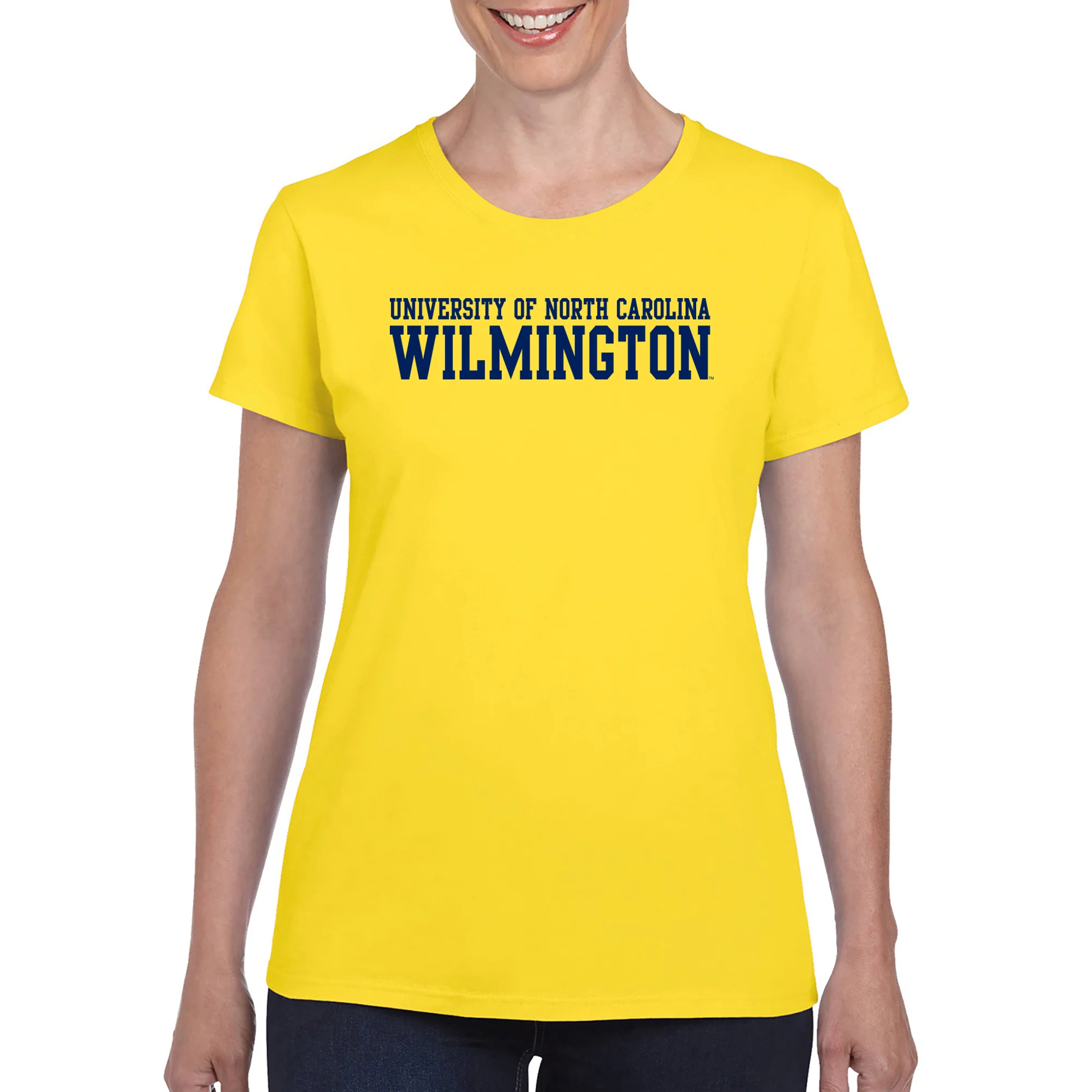 UNC Wilmington Seahawks Basic Block Women's T Shirt - Daisy - Image 4