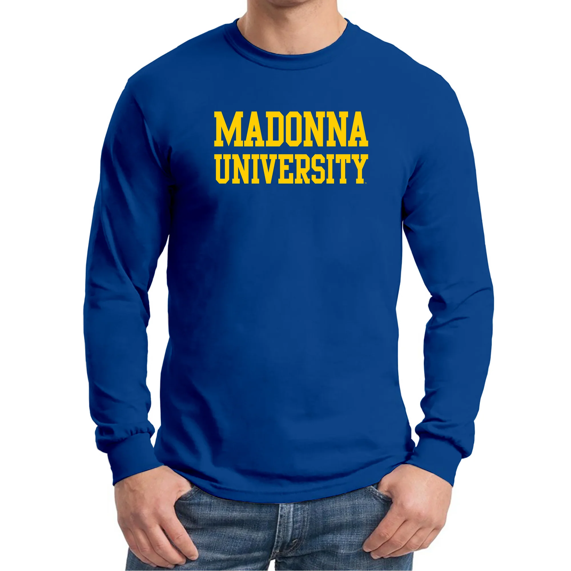 Madonna University Crusaders Basic Block Long Sleeve T-Shirt - Royal - Image 3
