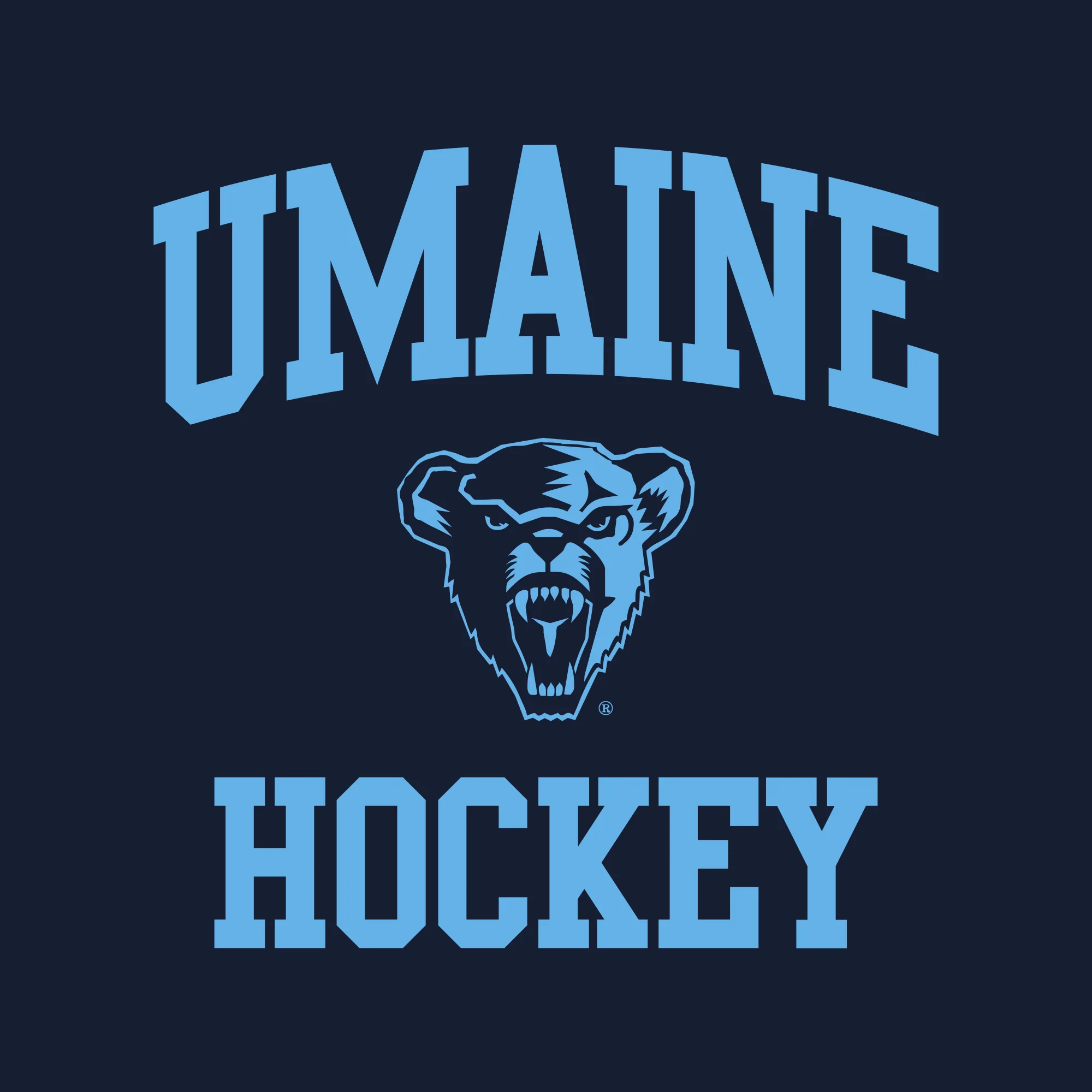 Maine Arch Logo Hockey Hoodie - Navy - Image 2