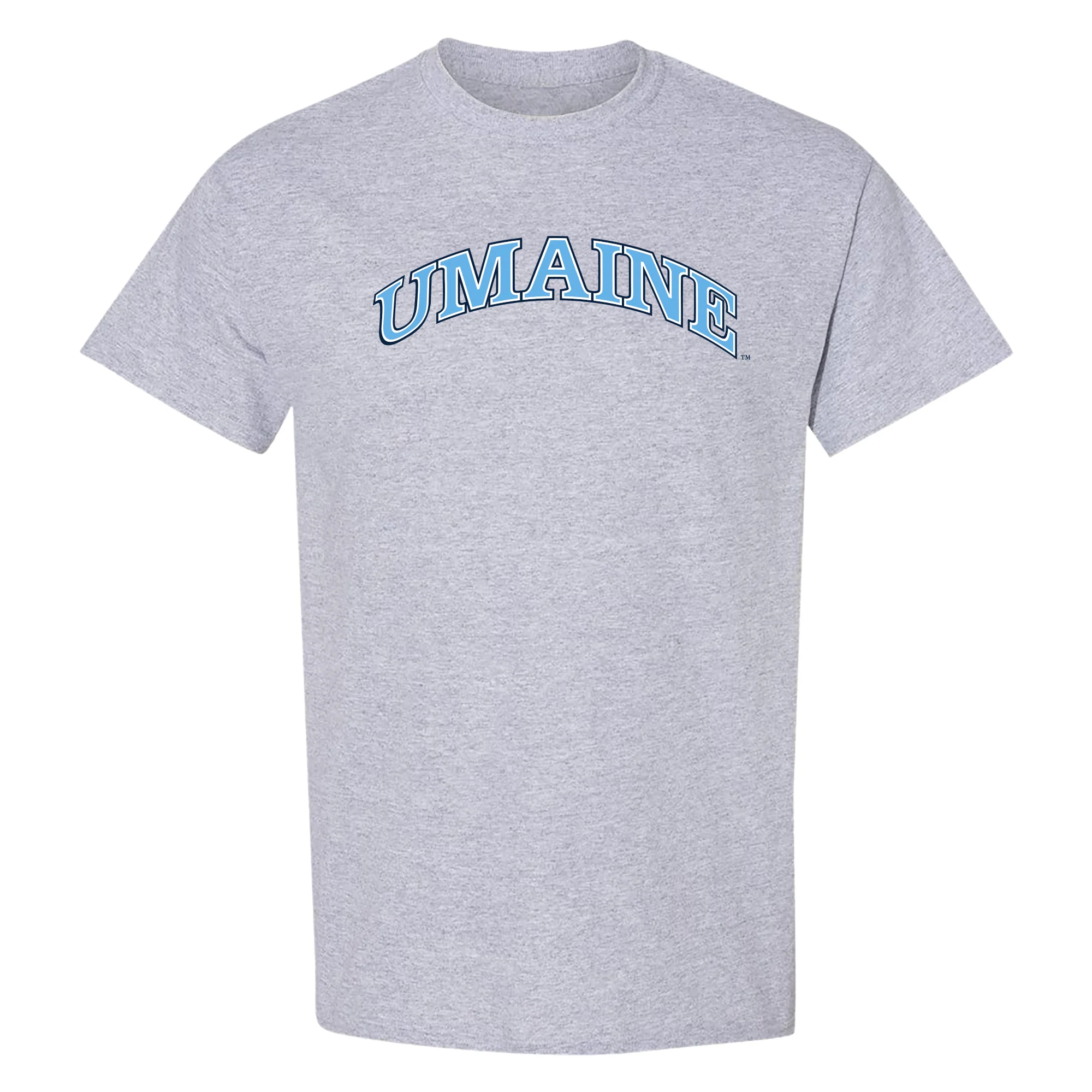 Maine Black Bears Arch Logo T Shirt - Sport Grey