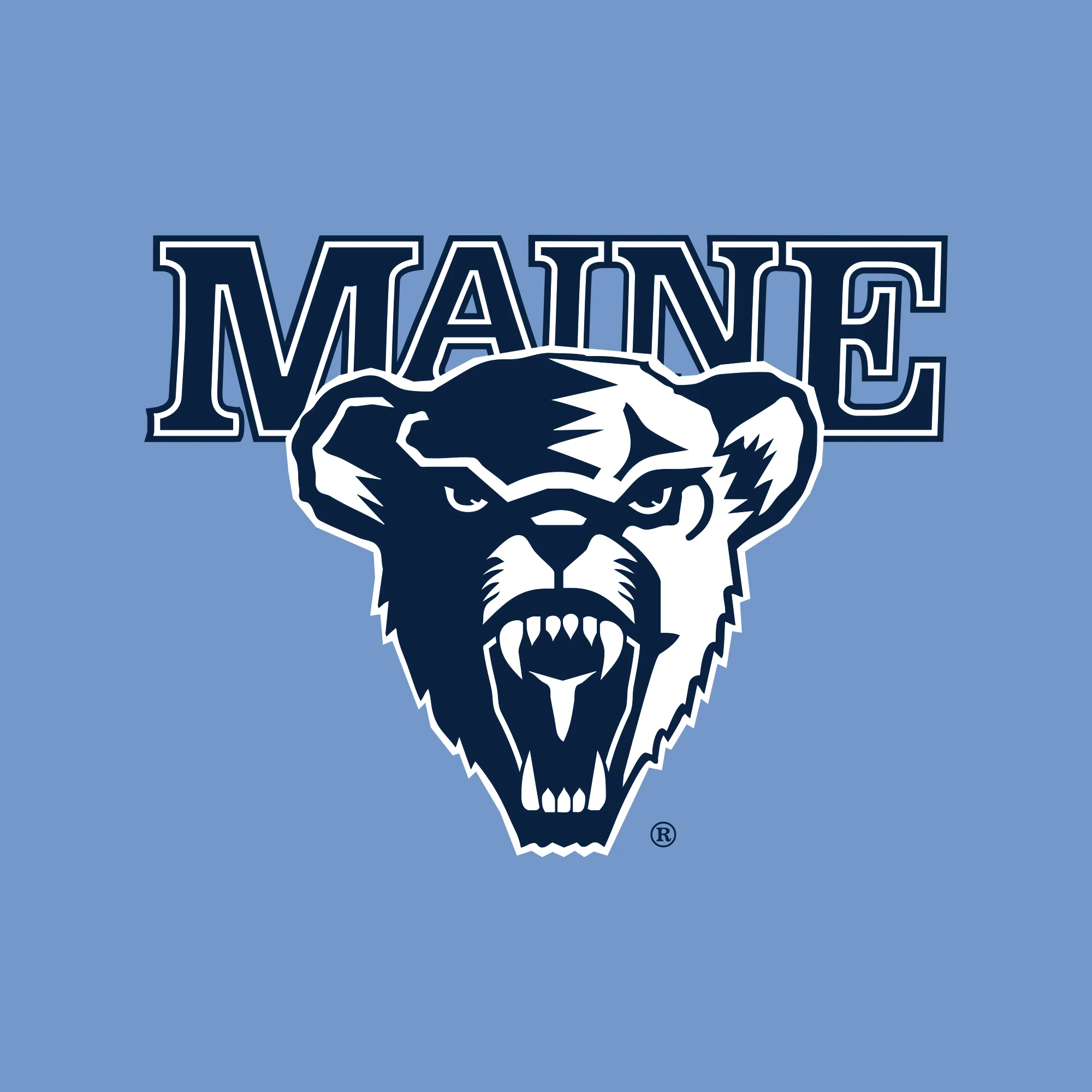 Maine Black Bears Primary Logo T Shirt - Carolina Blue - Image 2
