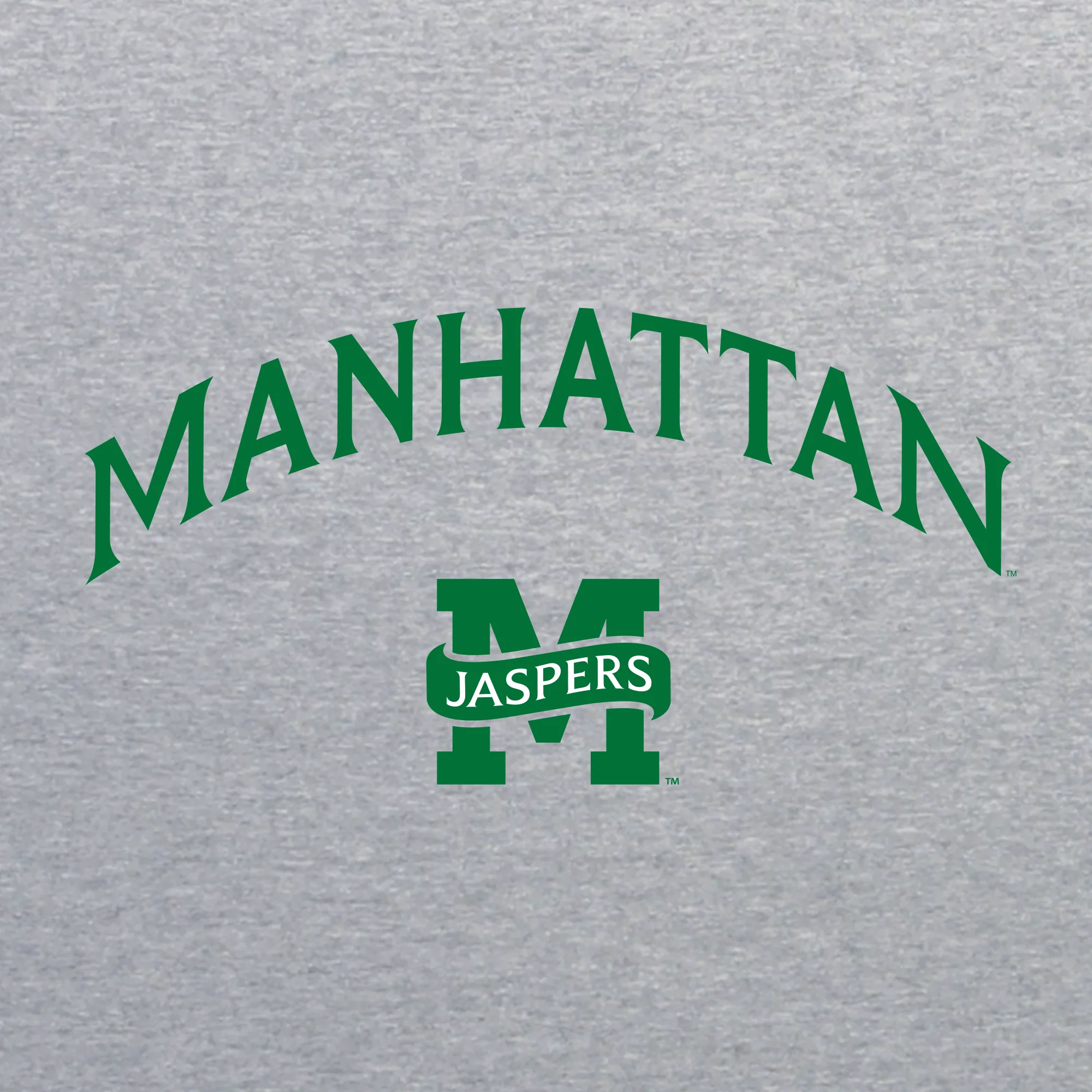 Manhattan College Jaspers Arch Logo Short Sleeve T Shirt - Sport Grey - Image 2
