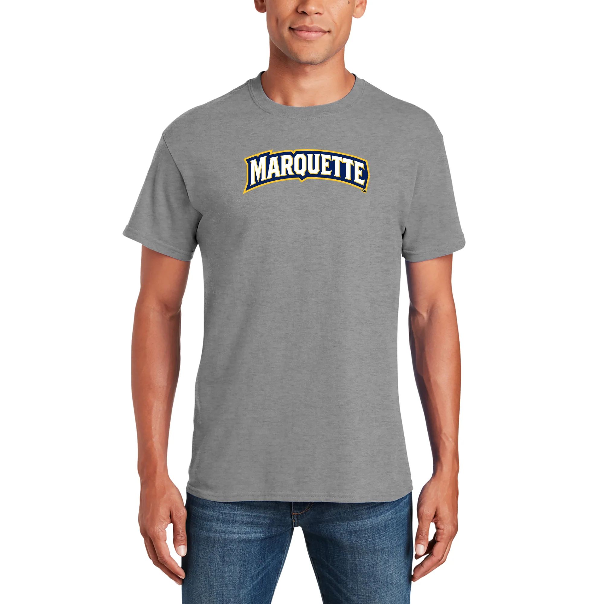 Marquette University Golden Eagles Institutional Logo T-Shirt - Sport Grey - Image 3