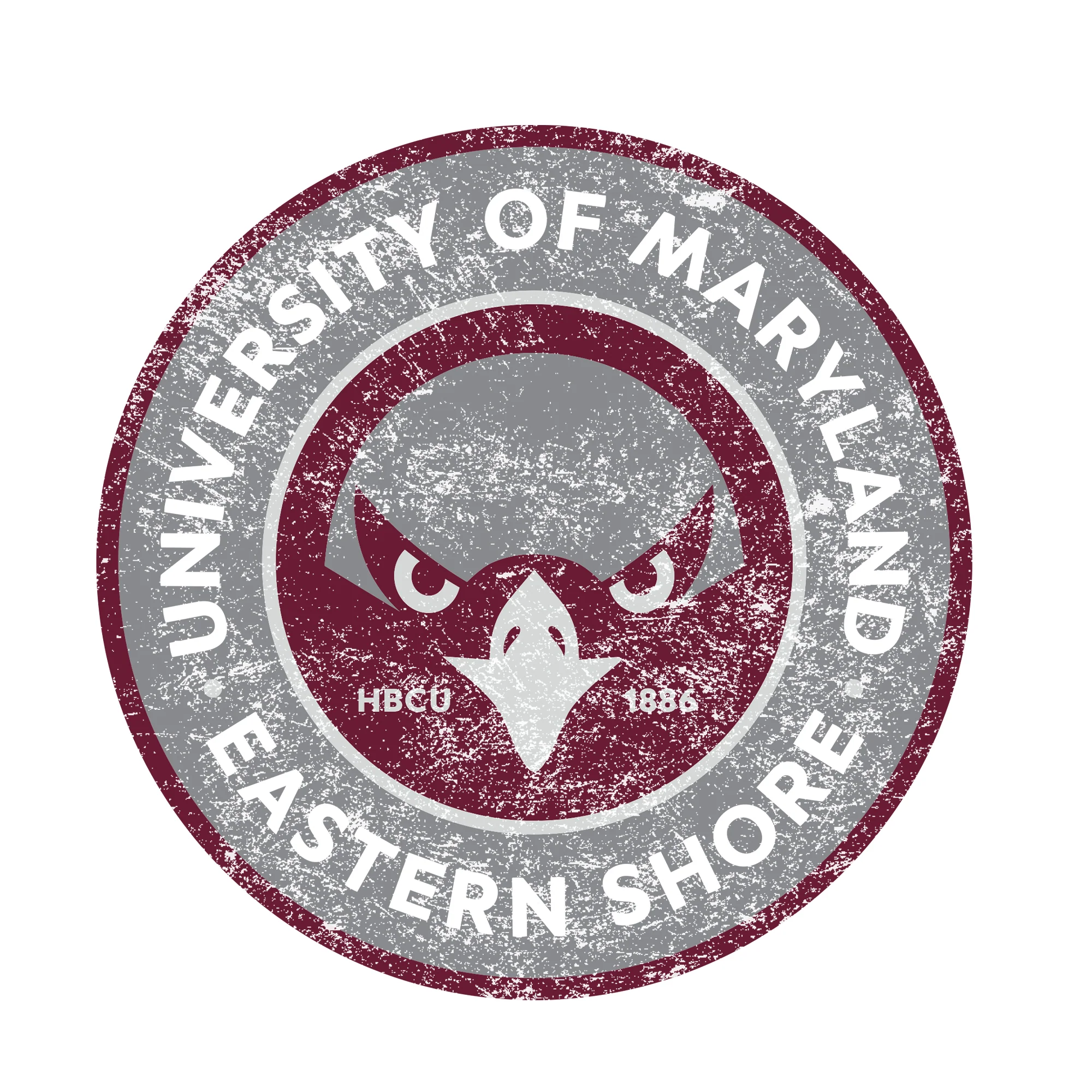 Maryland Eastern Shore Hawks Distressed Circle Logo T-Shirt - White - Image 2