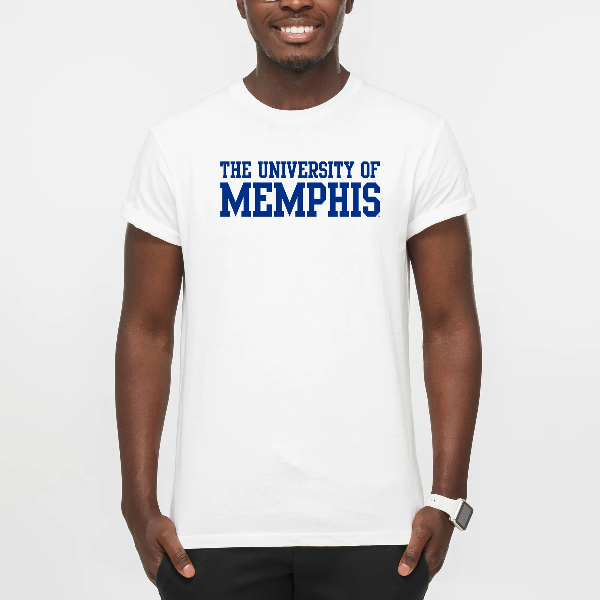 Memphis Tigers Basic Block Short Sleeve T-Shirt - White - Image 3