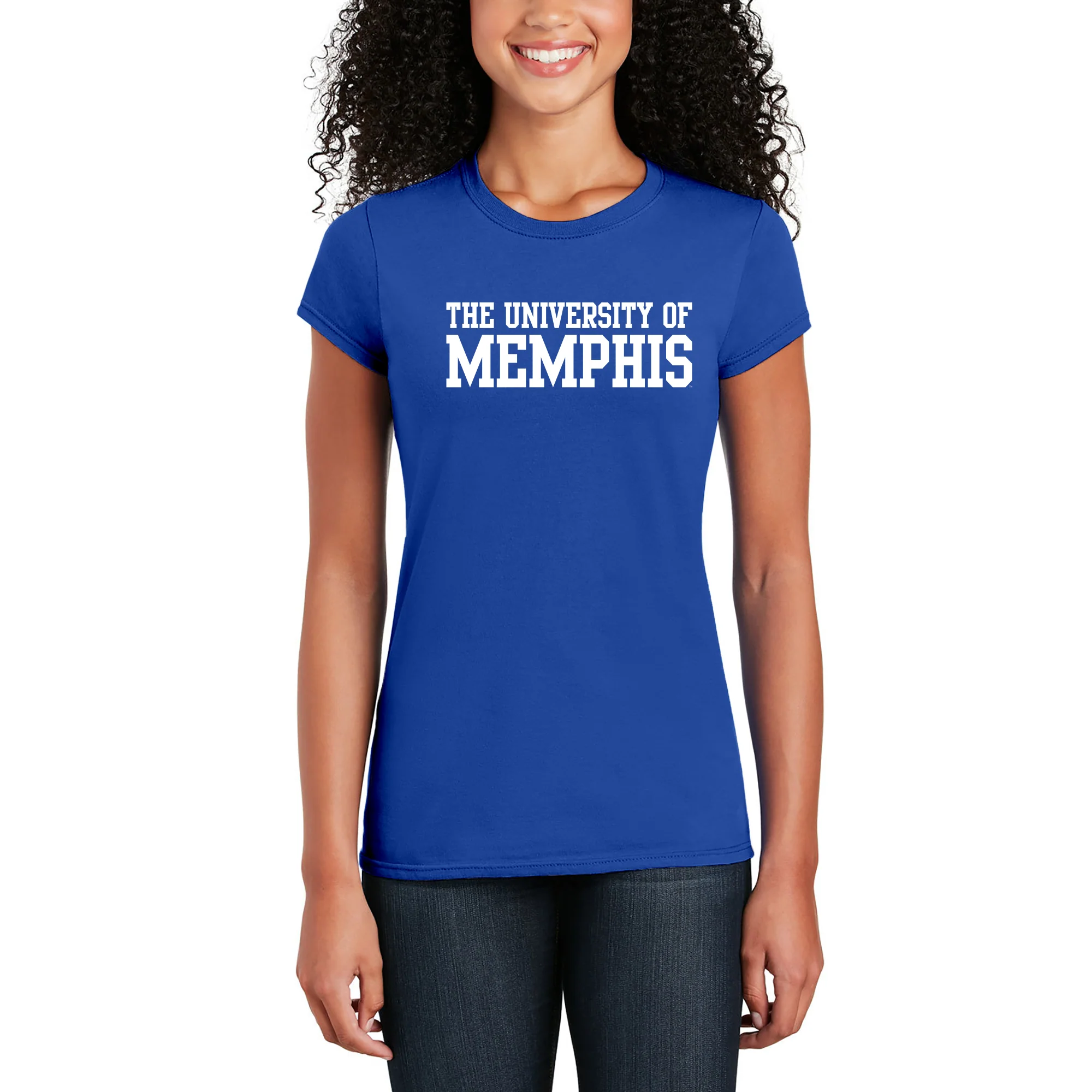 Memphis Tigers Basic Block Women's T-Shirt - Royal - Image 4