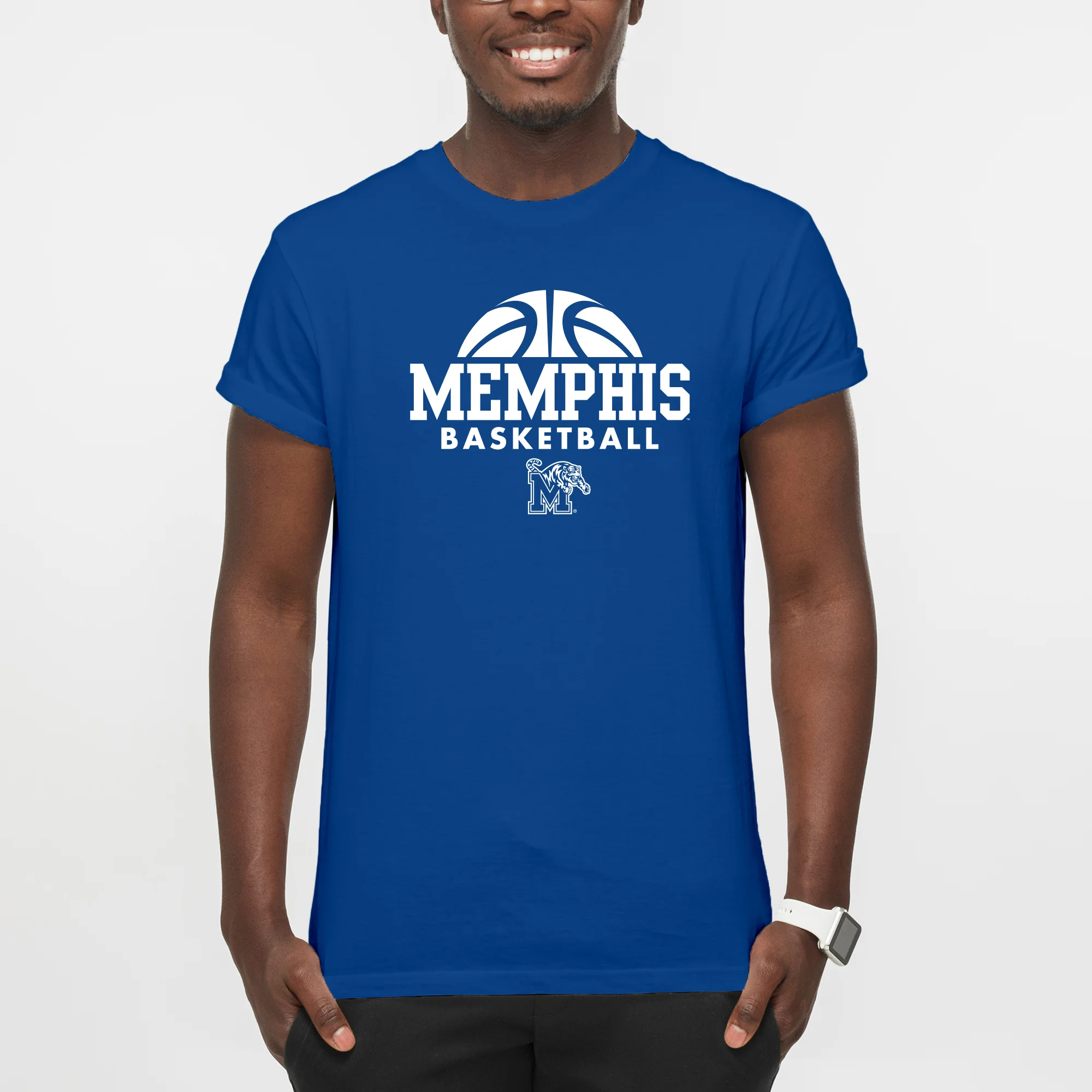 Memphis Tigers Basketball Hype T-Shirt - Royal - Image 3