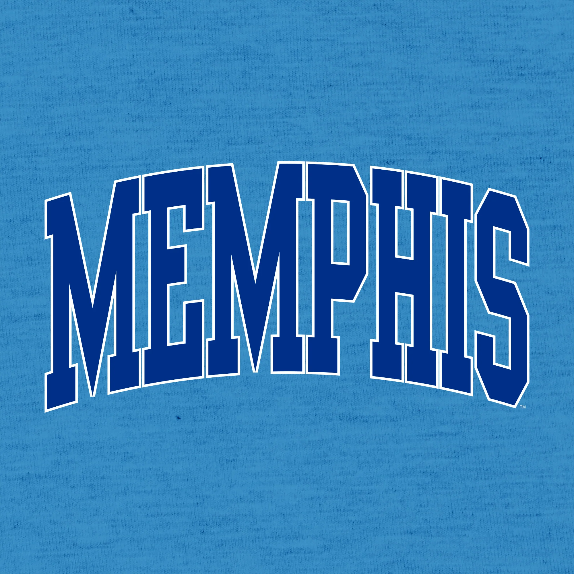 Memphis Tigers Mega Arch T-Shirt - Heather Sapphire - Image 2
