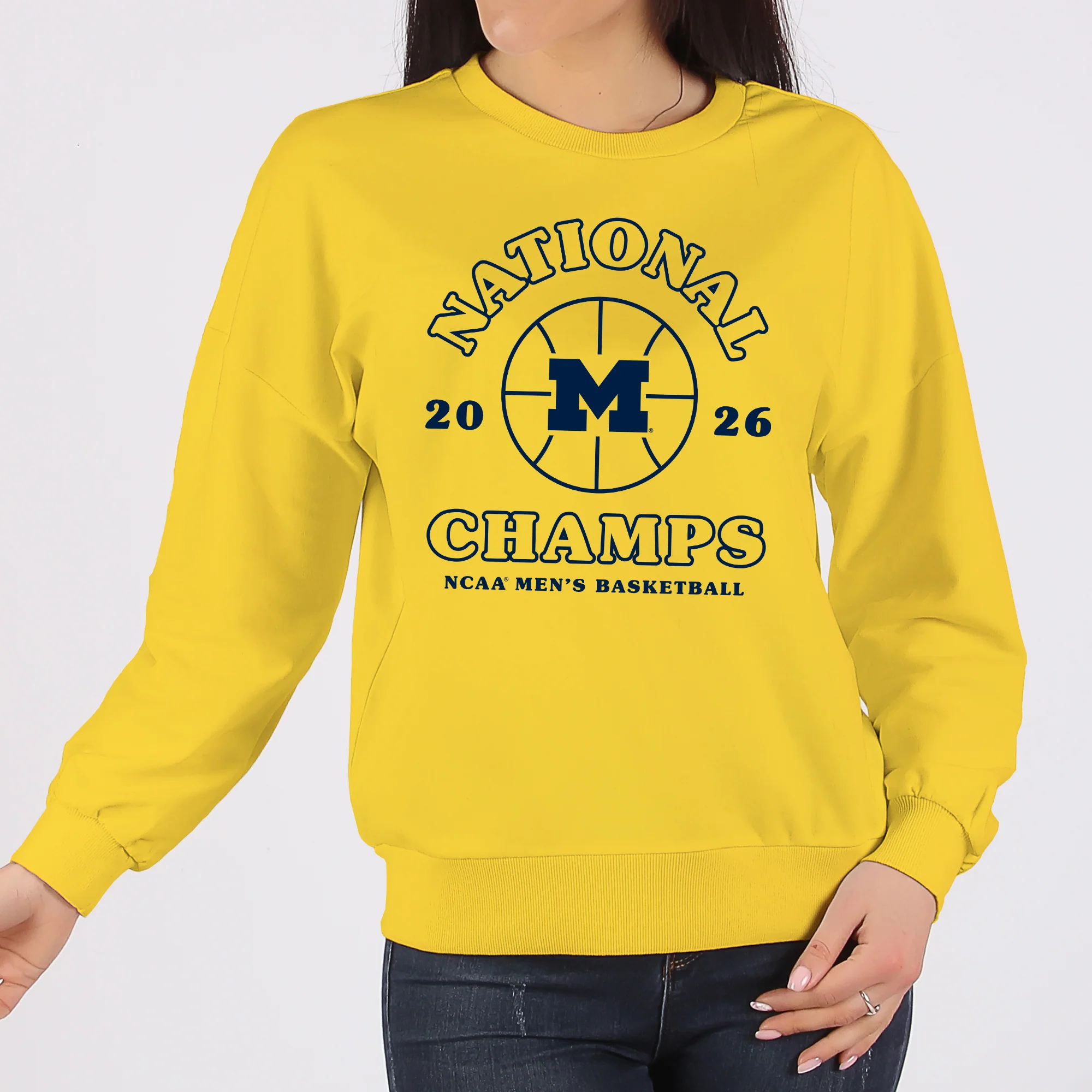 Michigan 2026 Basketball National Champions Retro Shootout Crewneck - Image 8