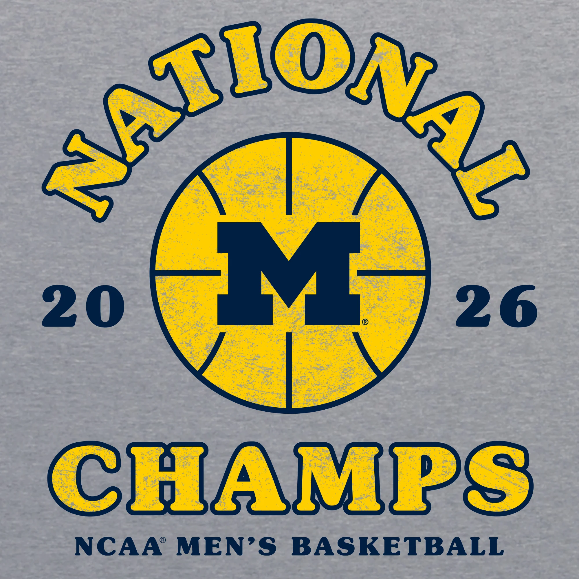 Michigan 2026 Basketball National Champions Retro Shootout NLA T-Shirt - Heather Grey - Image 2