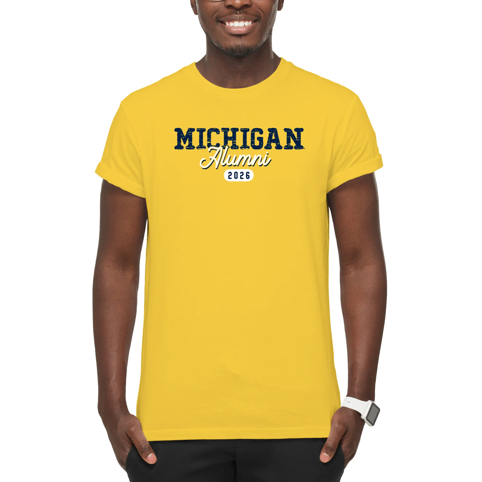 Michigan Alumni Vintage Tag 2026 T-Shirt - Maize - Image 3