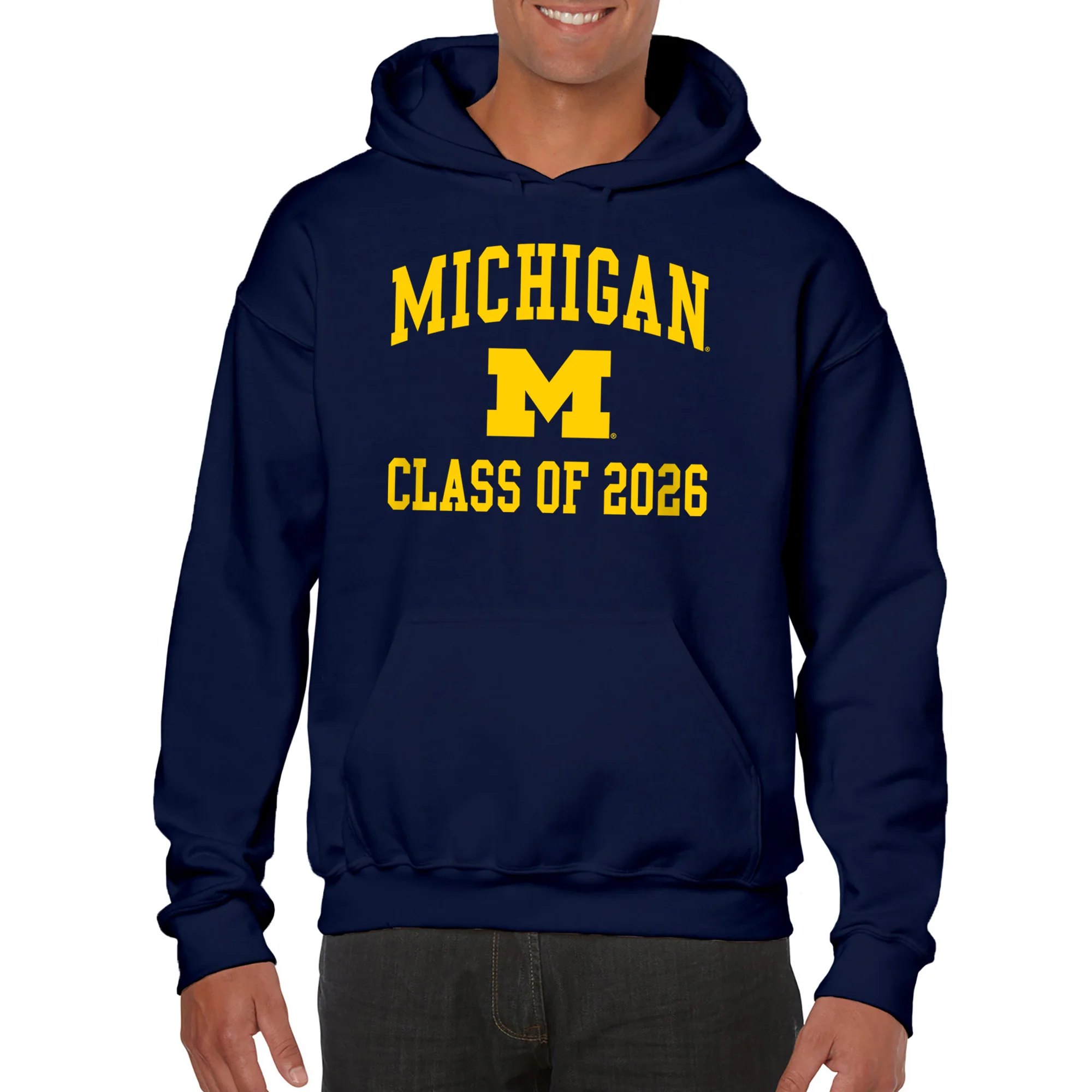 Michigan Arch Logo Class of 2026 Hoodie - Navy - Image 3