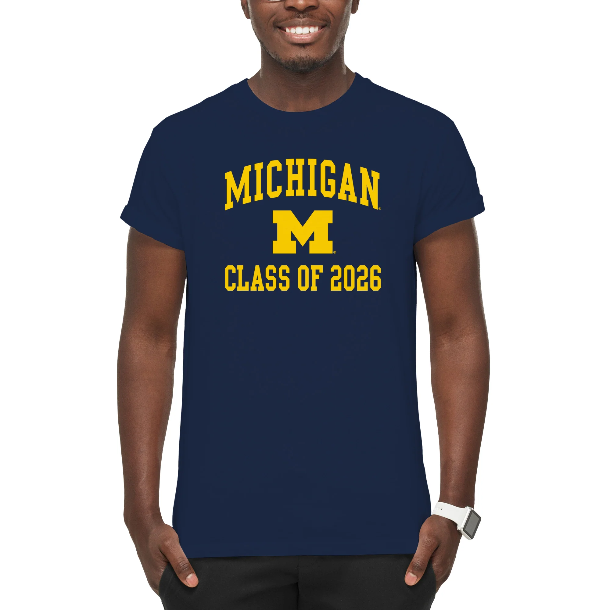 Michigan Arch Logo Class of 2026 T-Shirt - Navy - Image 3