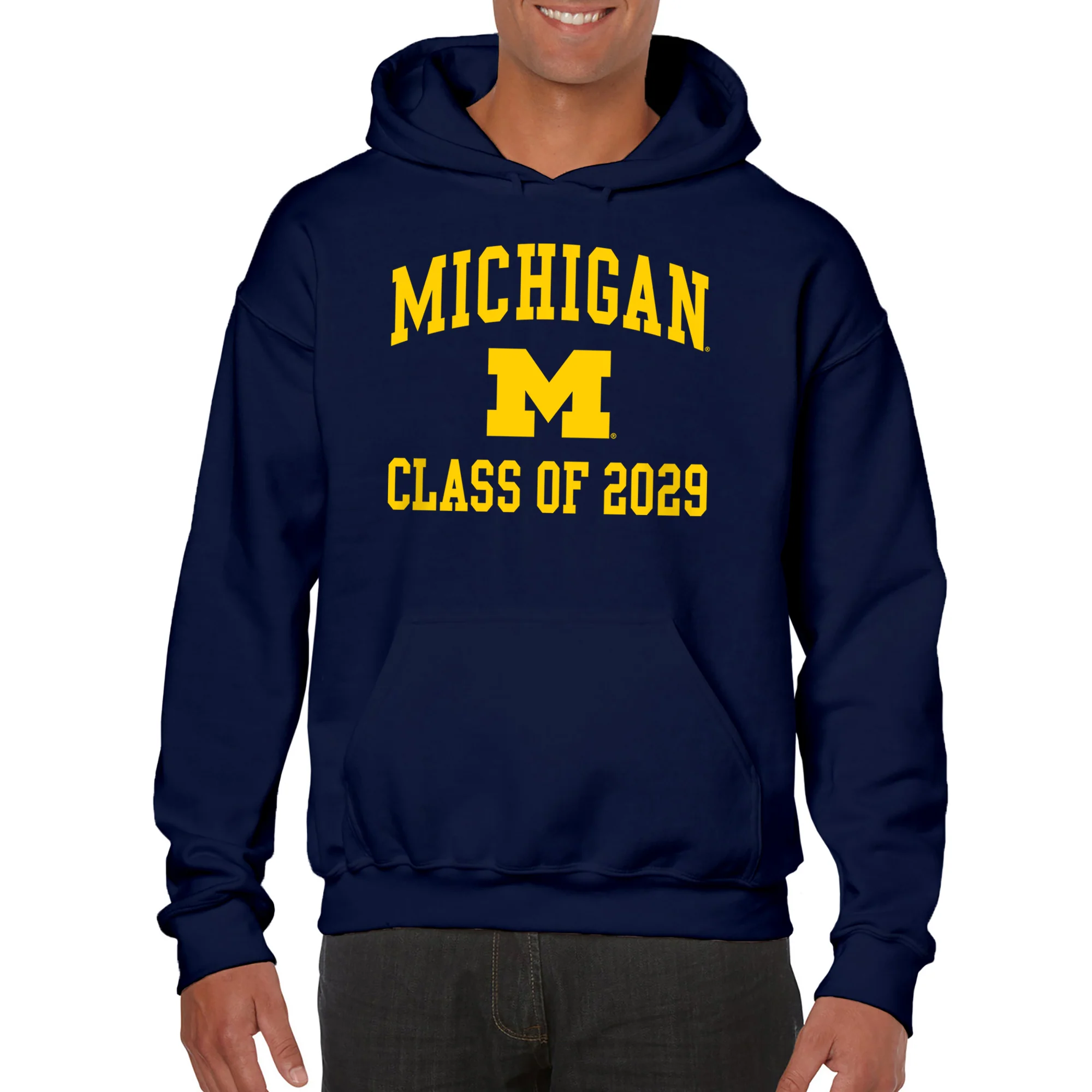 Michigan Arch Logo Class of 2029 Hoodie - Navy - Image 3