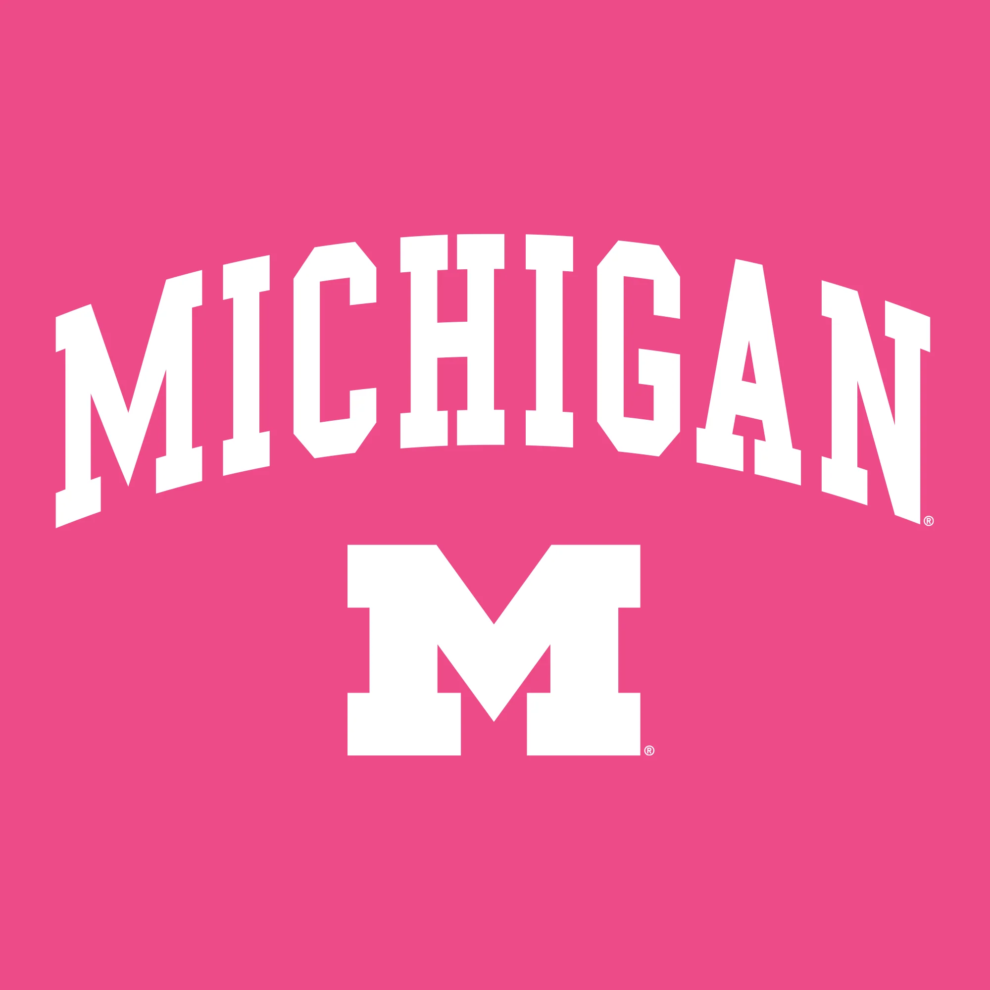 Michigan Arch Logo Crewneck Sweatshirt - Heliconia - Image 2