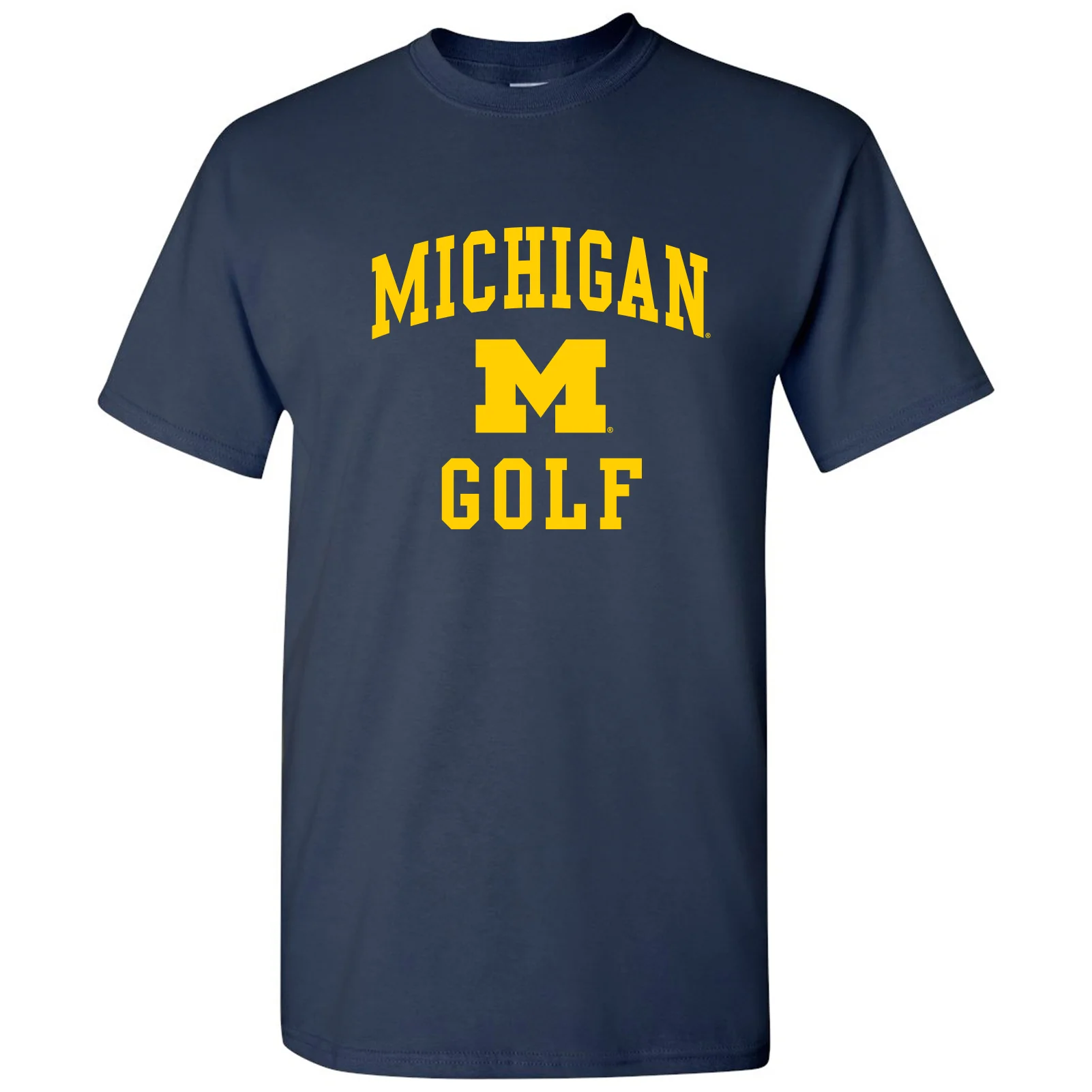 Arch Logo Golf University of Michigan Basic Cotton Short Sleeve T Shirt - Navy