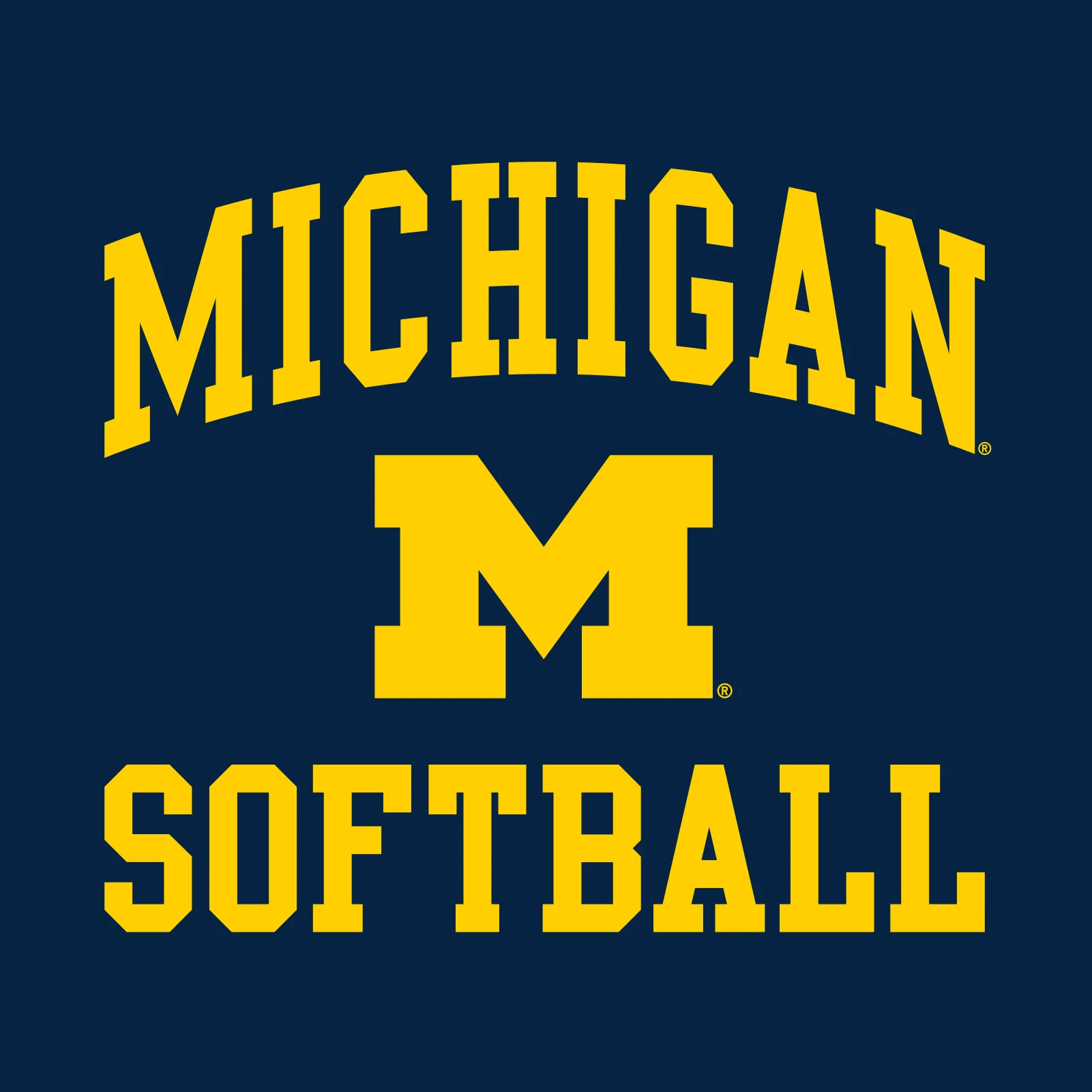 Arch Logo Softball University of Michigan Basic Cotton Short Sleeve T Shirt - Navy - Image 2