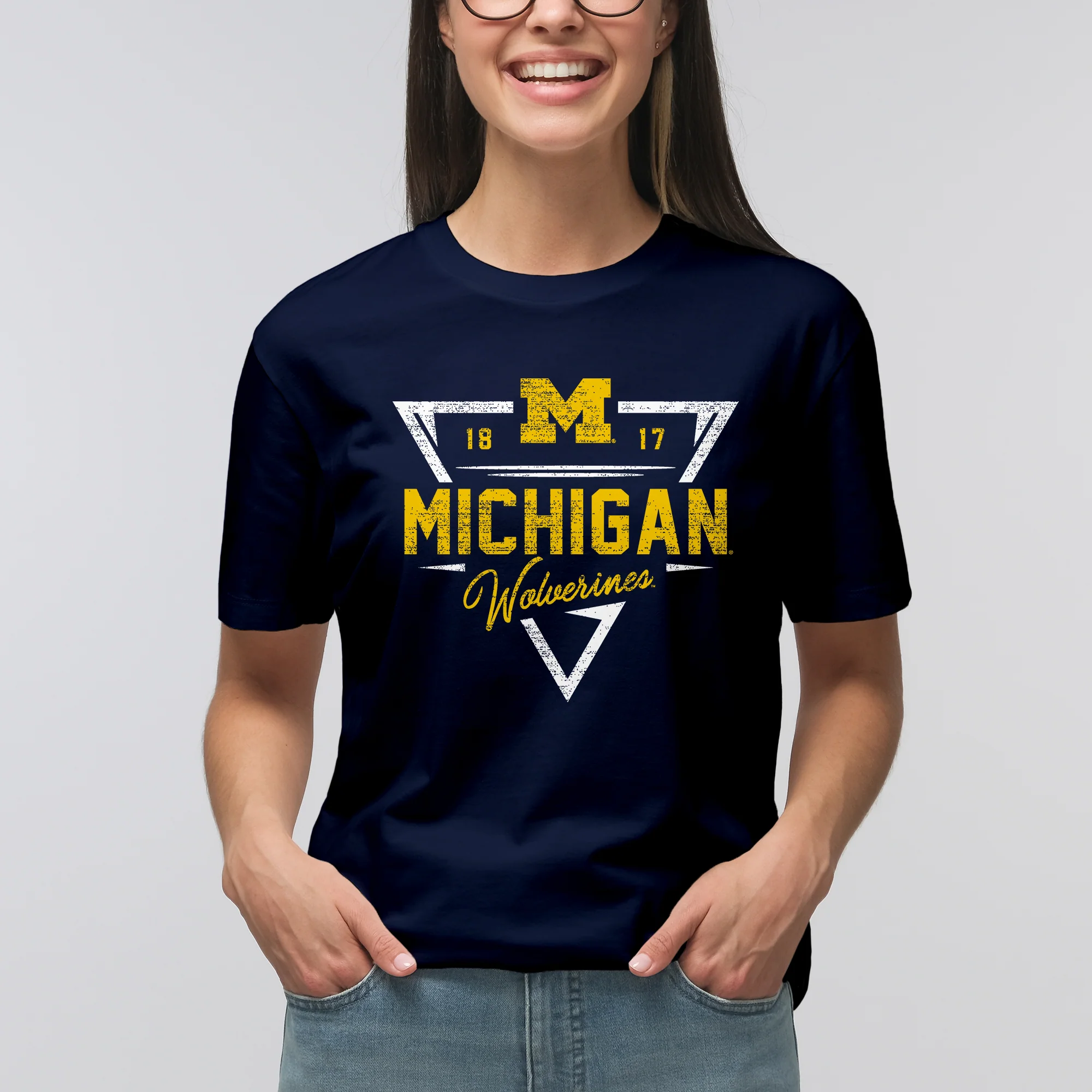 Michigan Arrow Dynamic T-Shirt - Navy - Image 5
