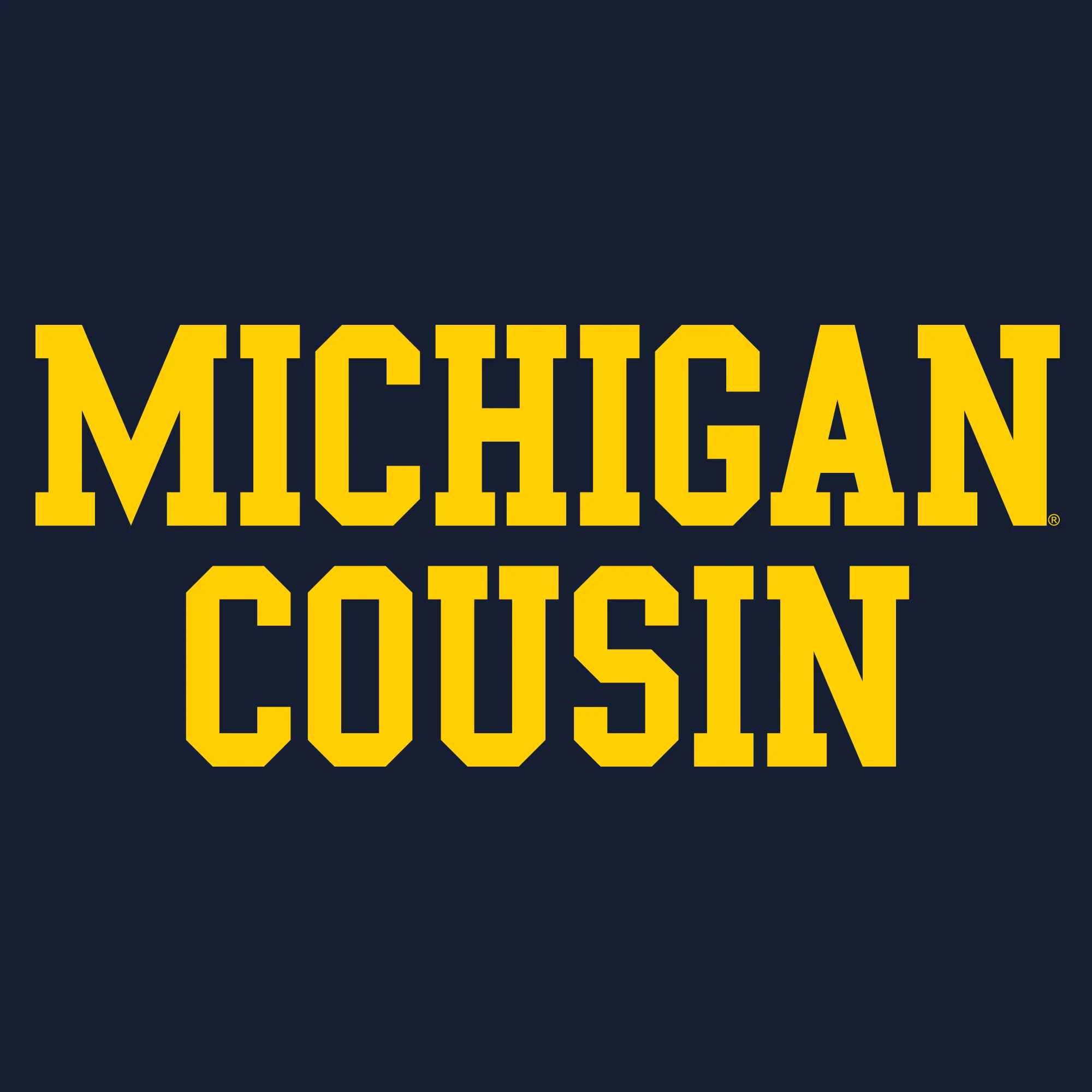 Michigan Basic Block Cousin T-Shirt - Navy - Image 2