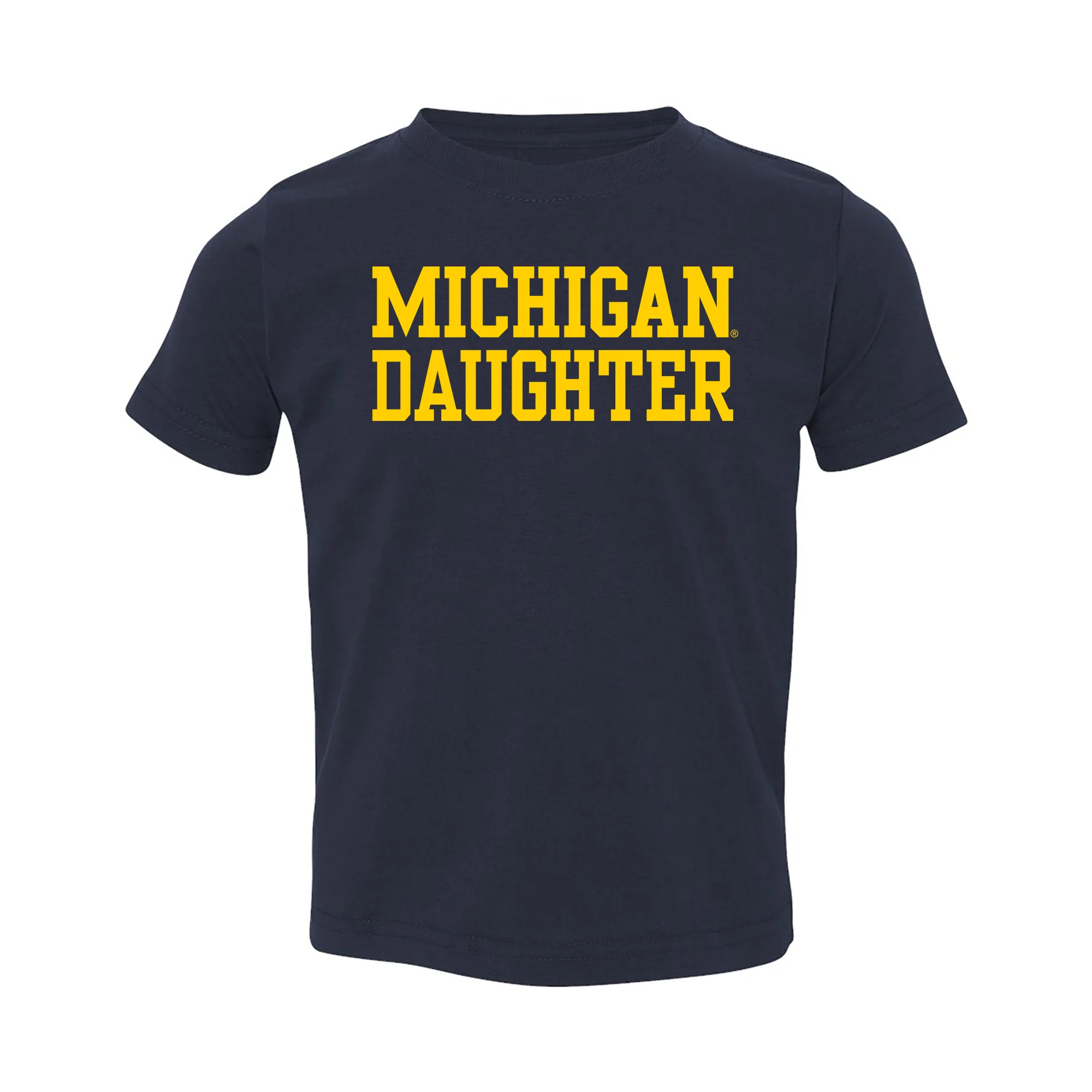 Michigan Basic Block Daughter Toddler T-Shirt - Navy