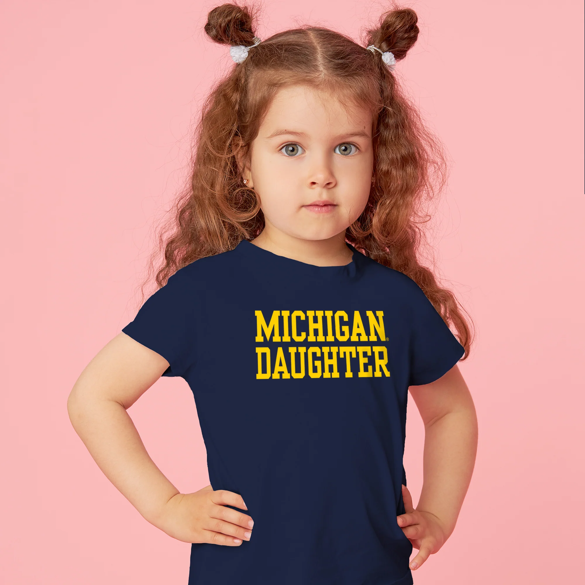 Michigan Basic Block Daughter Toddler T-Shirt - Navy - Image 3