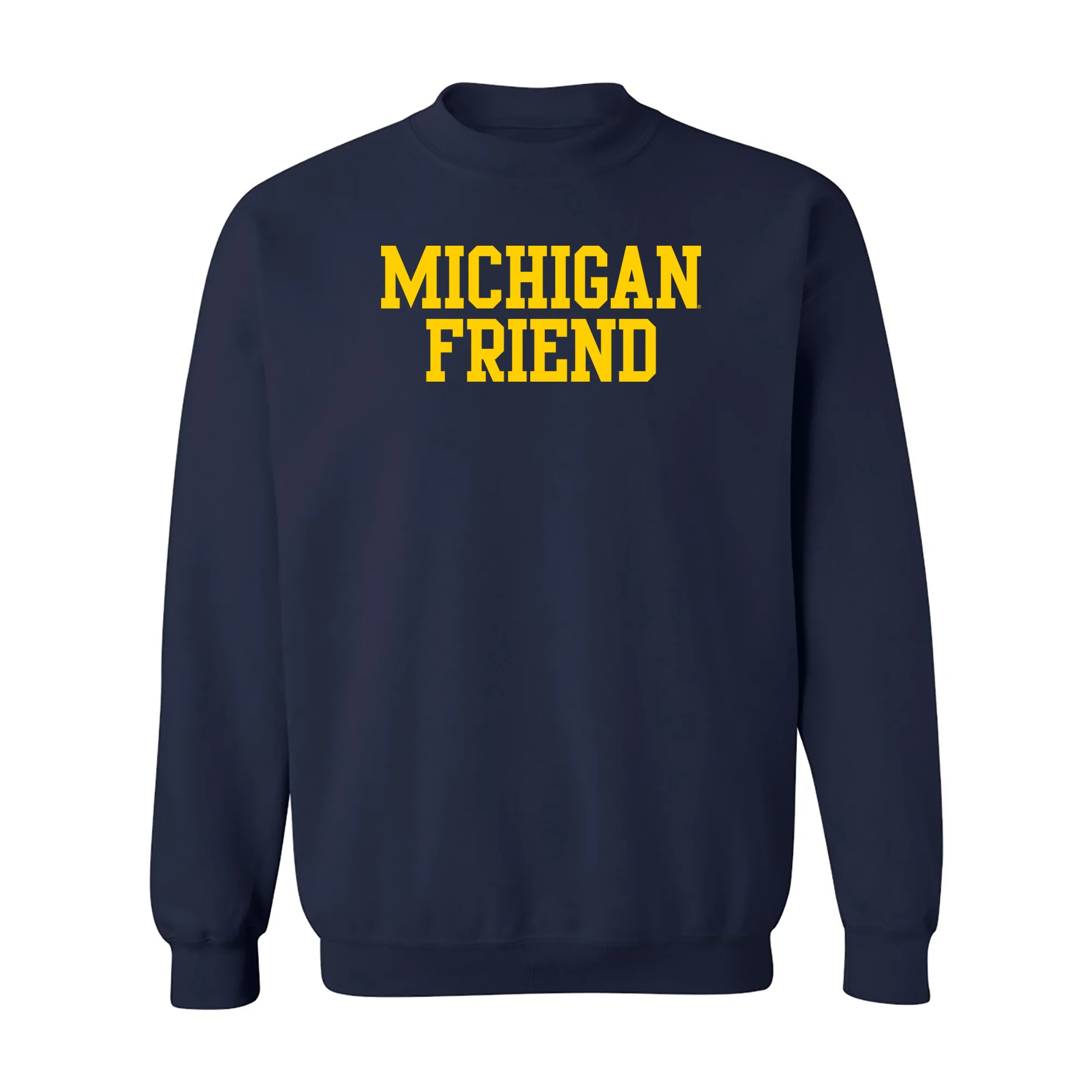 Michigan Basic Block Friend Crewneck Sweatshirt - Navy