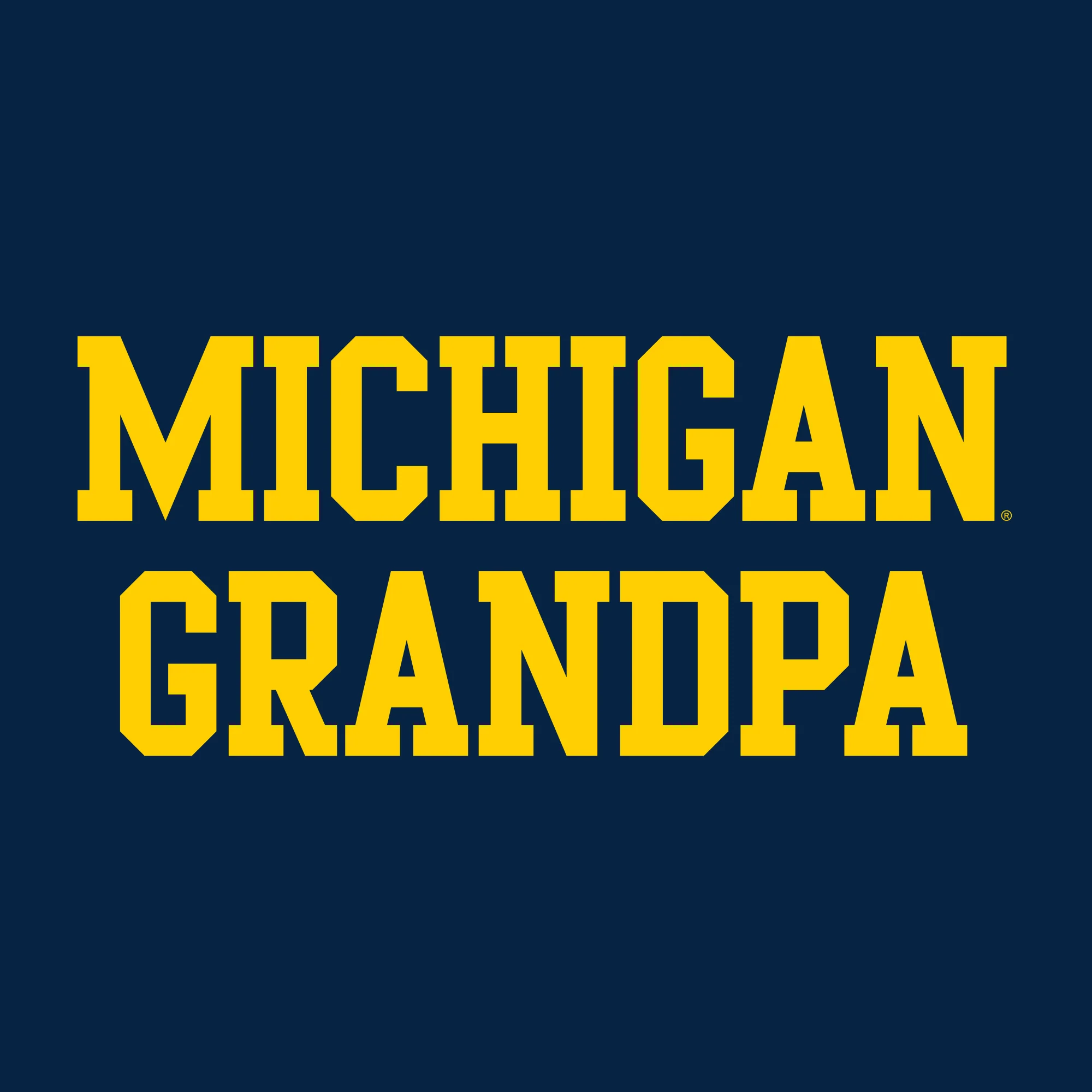 Michigan Basic Block Grandpa T-Shirt - Navy - Image 2