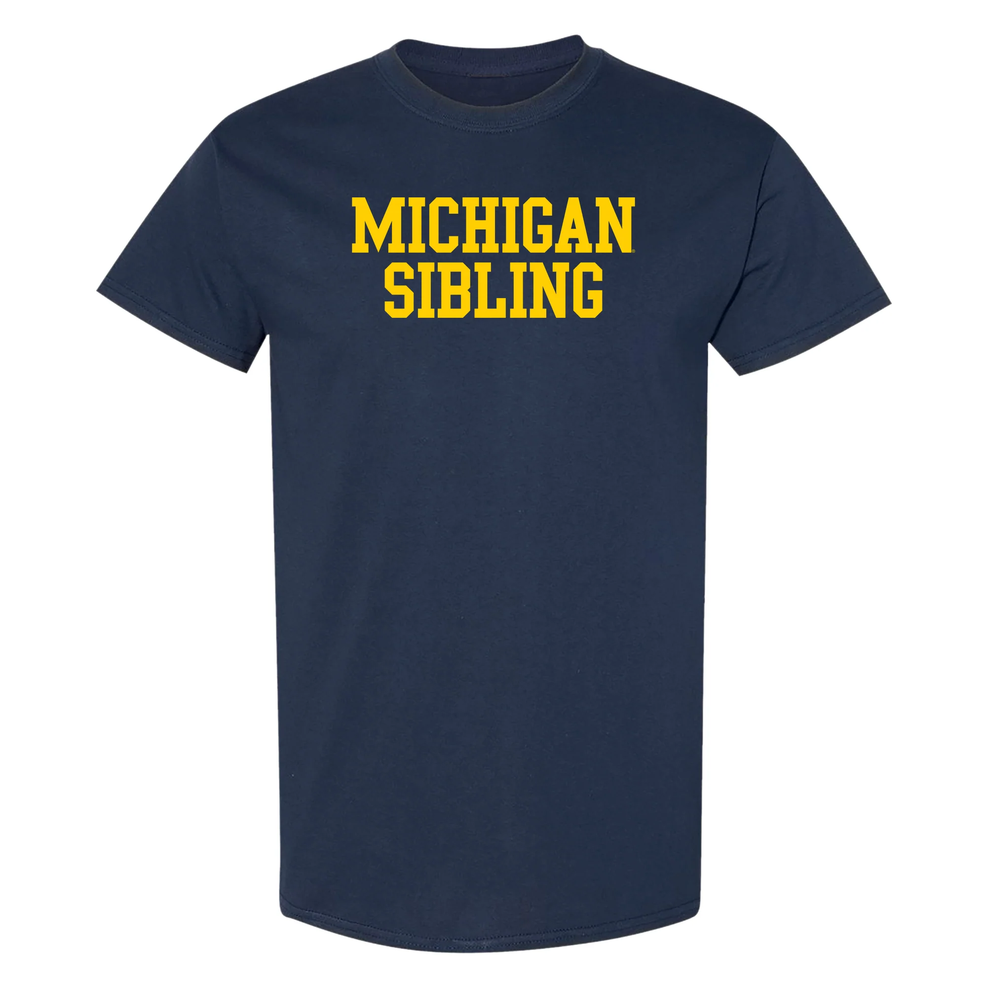 Michigan Basic Block Sibling T-Shirt - Navy