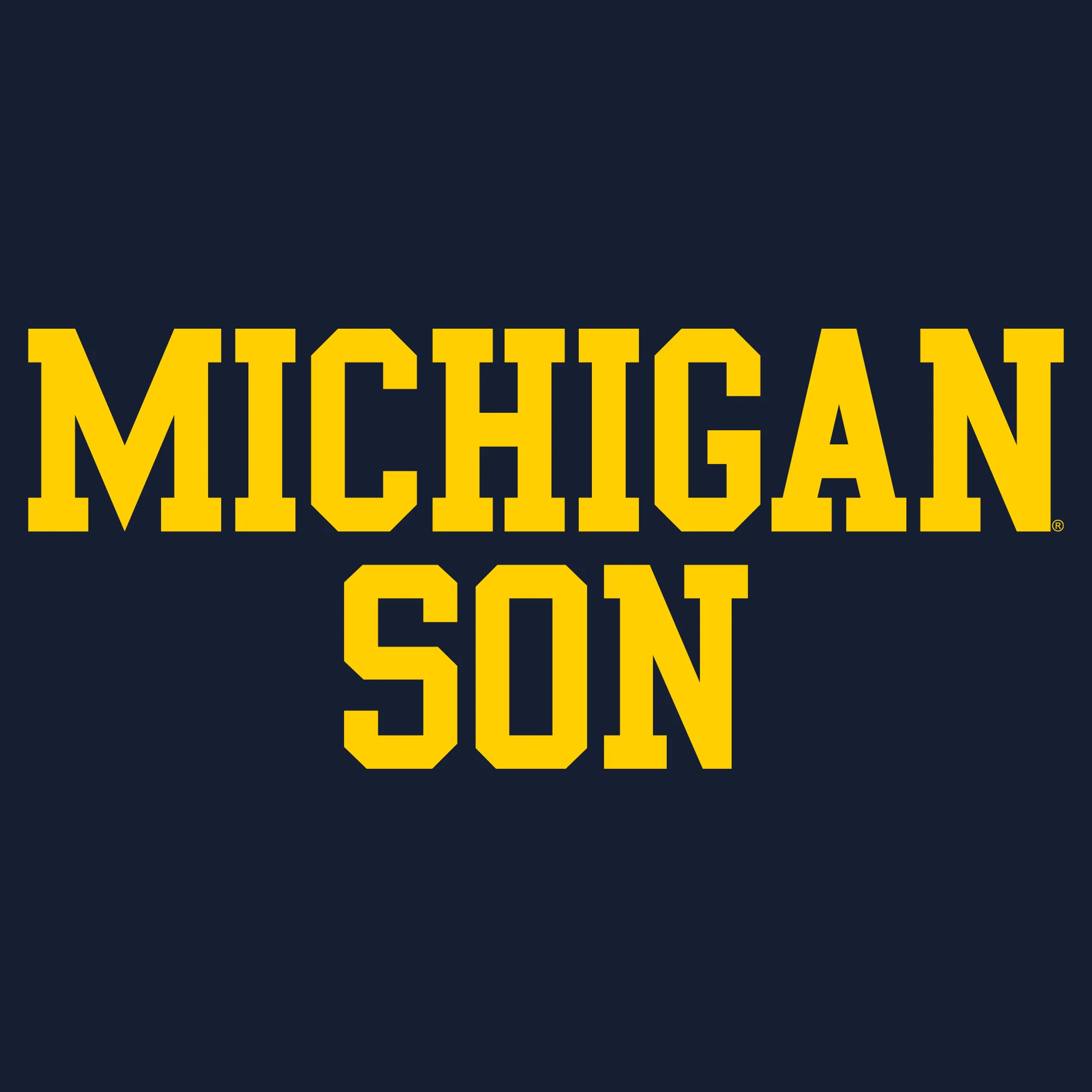 Michigan Basic Block Son T-Shirt - Navy - Image 2