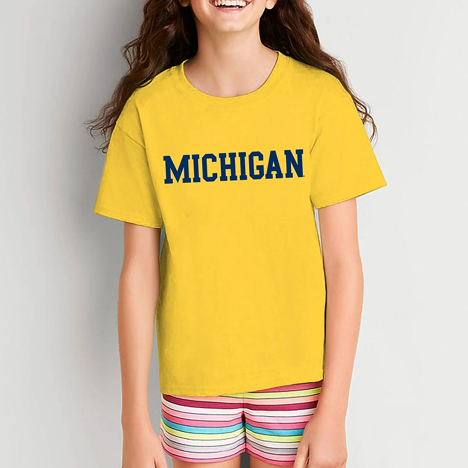 Michigan Basic Block Short Sleeve Youth - Maize - Image 4