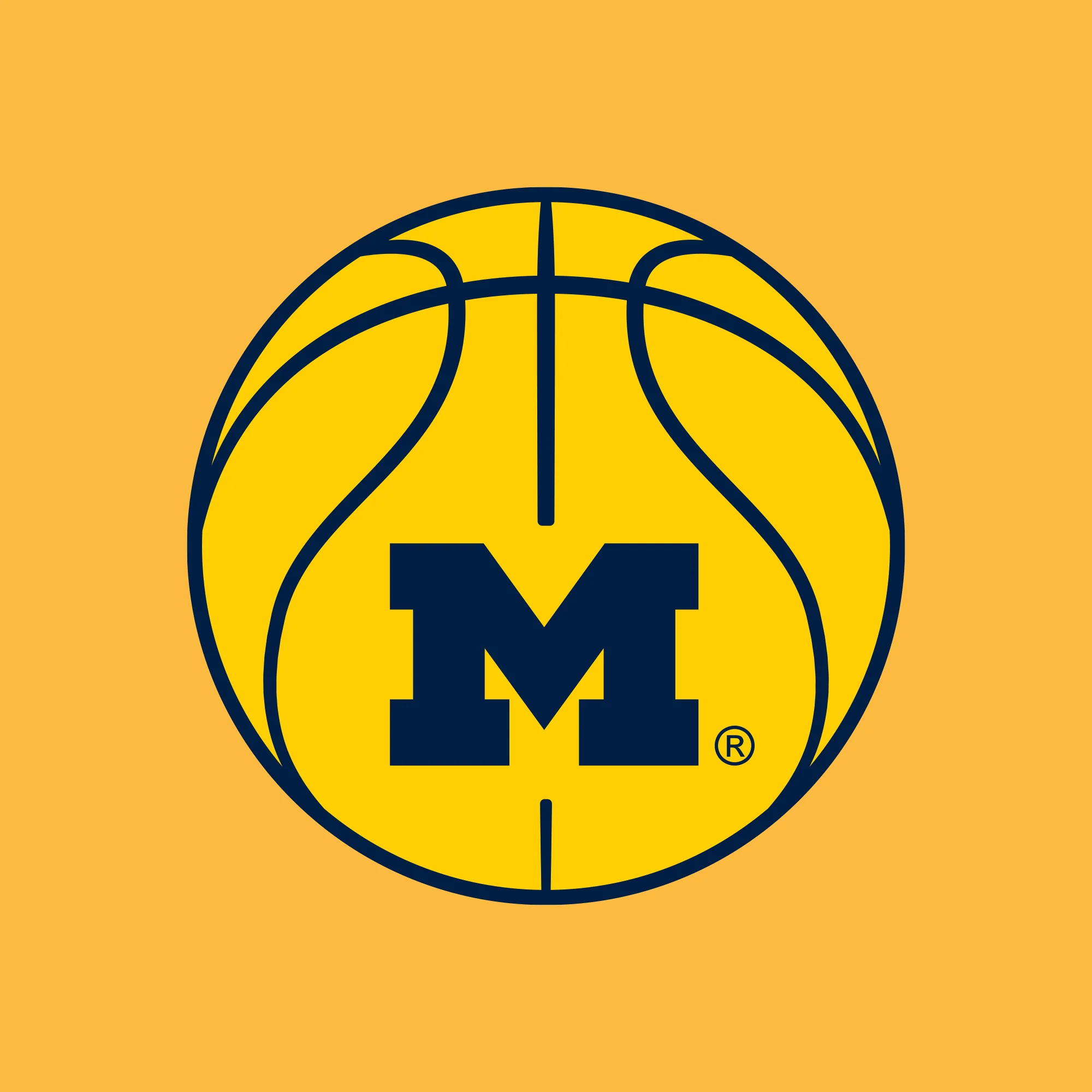 Michigan Basketball Outline LC EMB Polo - Gold - Image 2