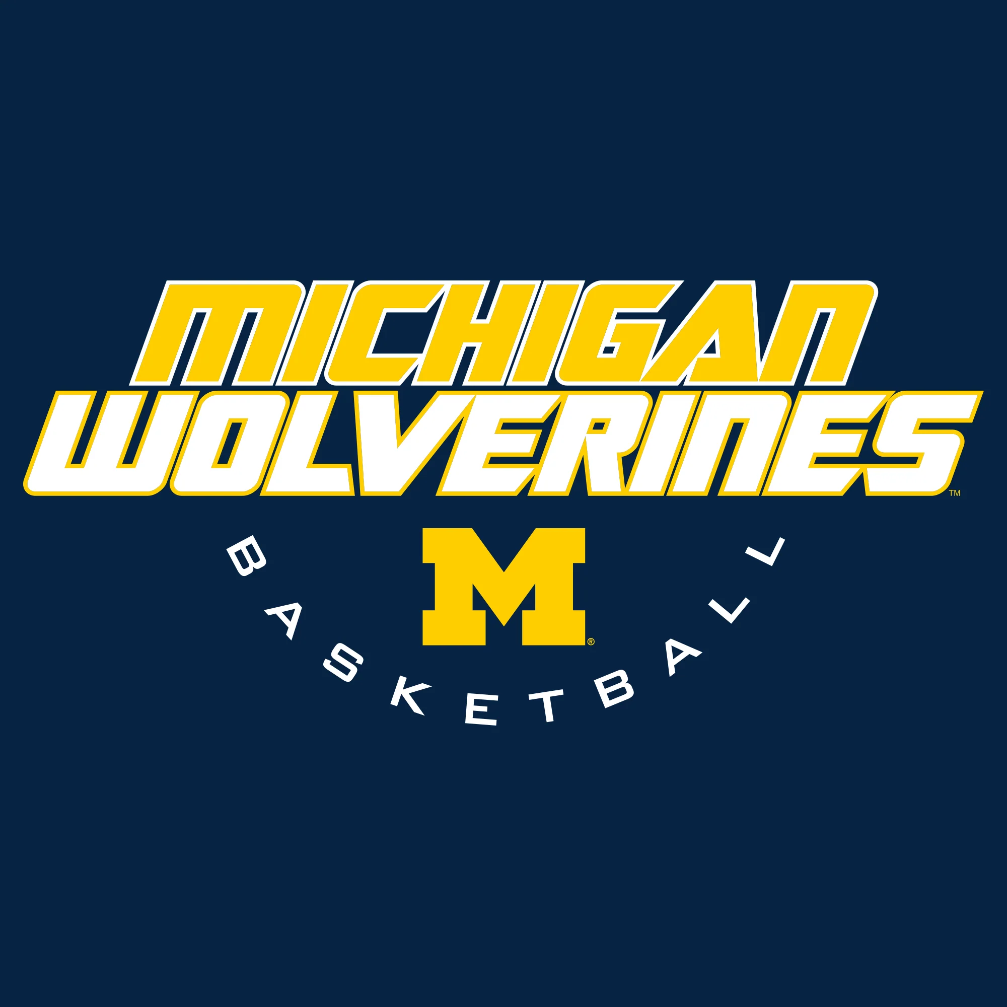 Basketball Tech University of Michigan Basic Cotton Short Sleeve T Shirt - Navy - Image 2