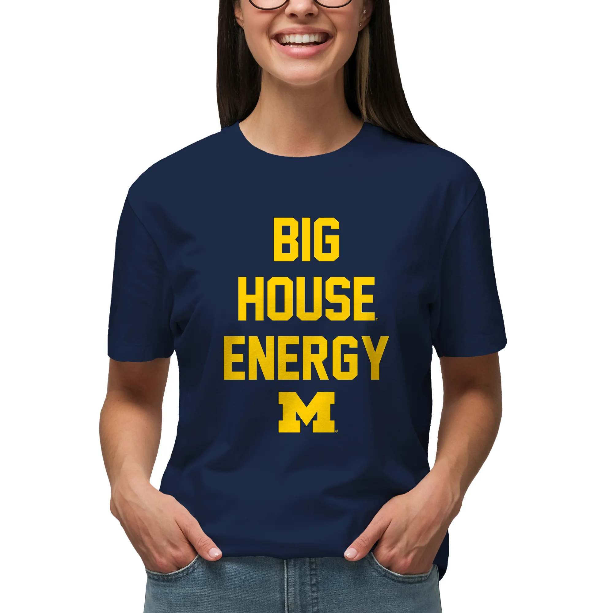 Michigan Big House Energy T-Shirt - Navy - Image 4