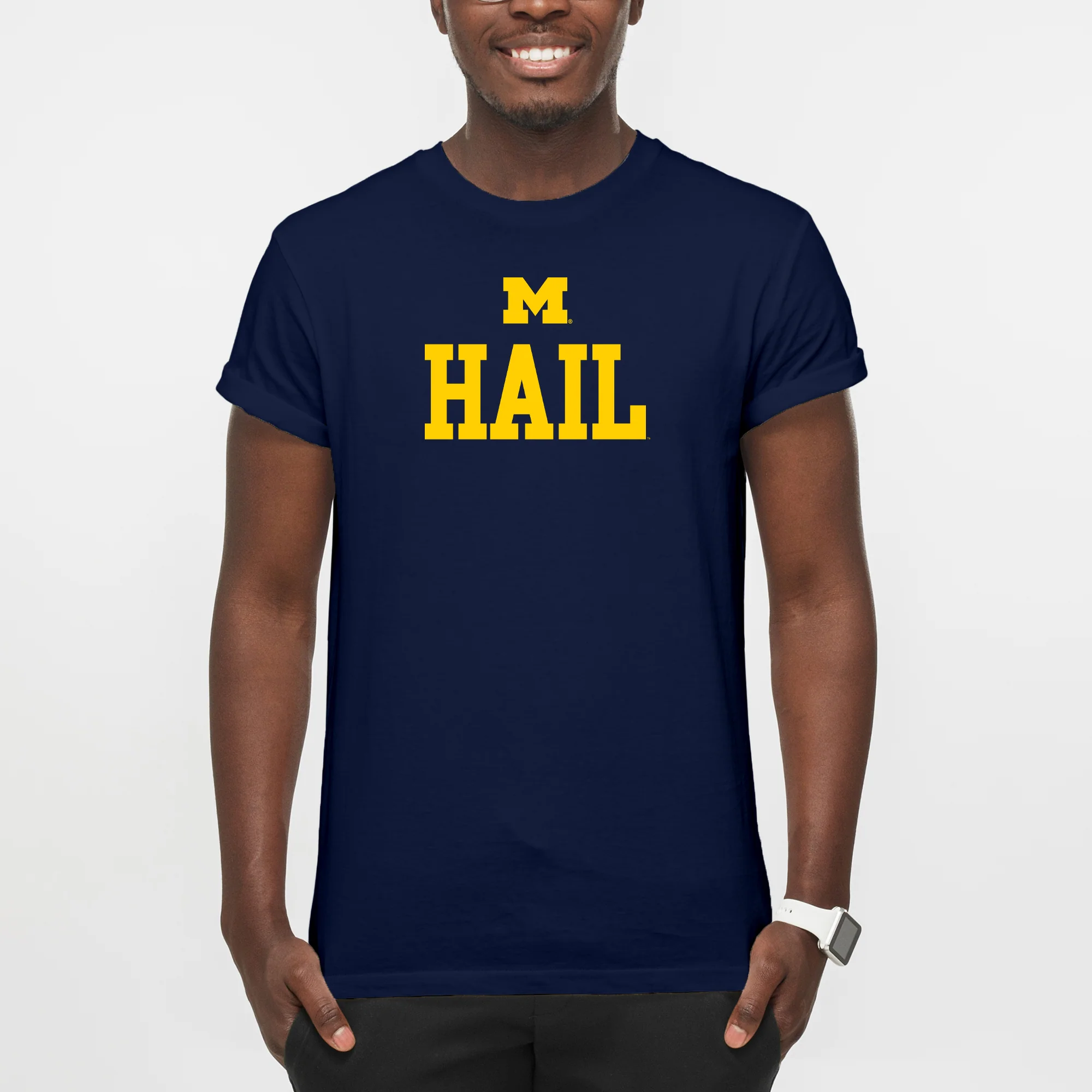 Michigan Block M Hail T-Shirt - Navy - Image 3