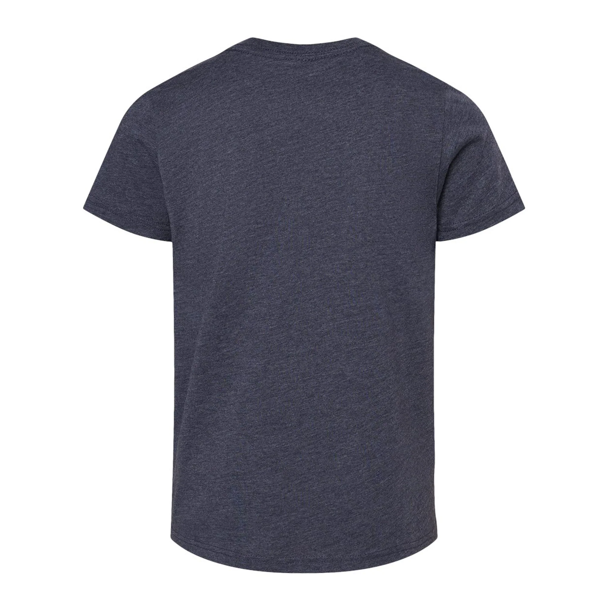 Michigan Faded Football Helmet CVC Jersey Youth T-Shirt - Heather Midnight Navy - Image 3