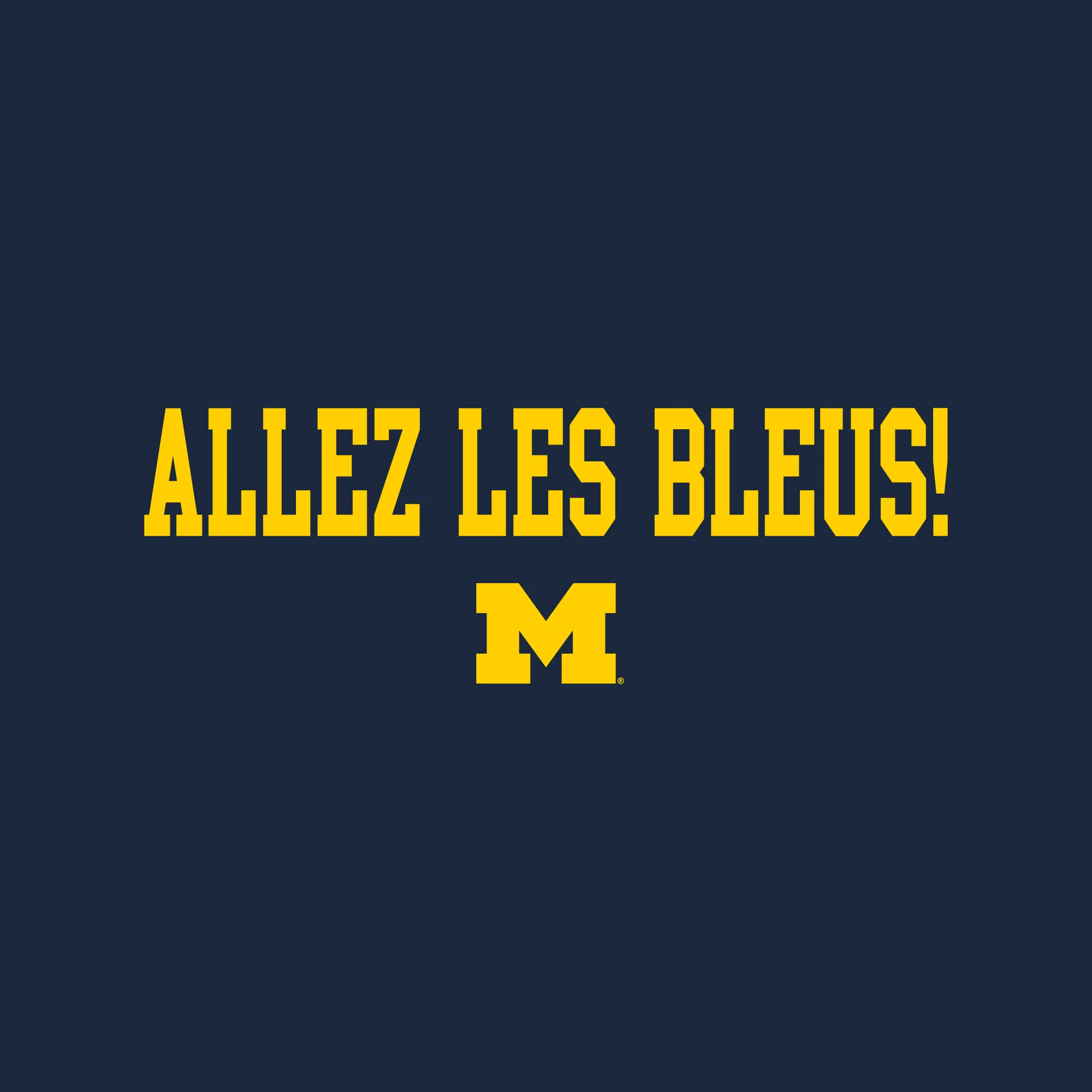 Michigan Go Blue French NLA T-Shirt - Midnight Navy - Image 2