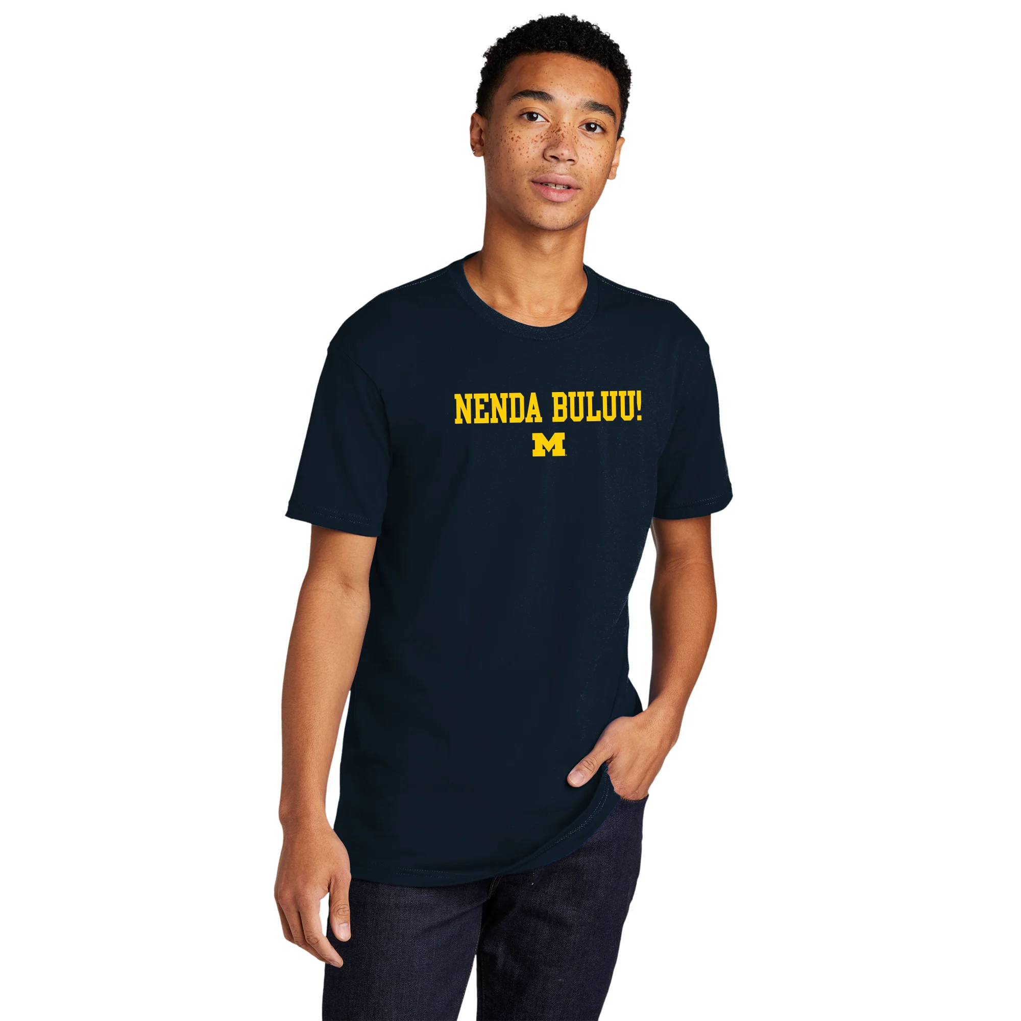 Michigan Go Blue Swahili NLA T-Shirt - Midnight Navy - Image 3