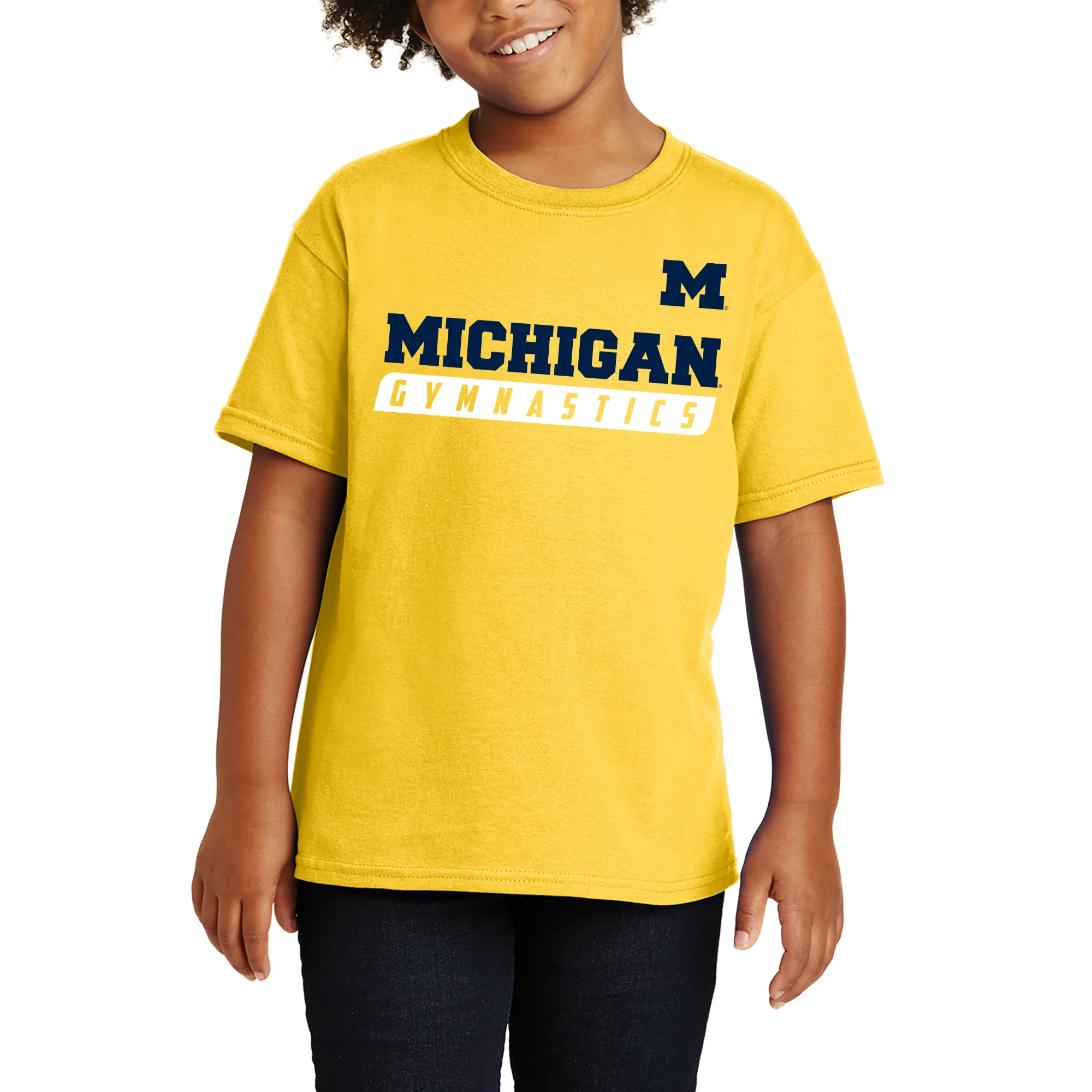 Michigan Gymnastics Slant Youth T-Shirt - Daisy - Image 4