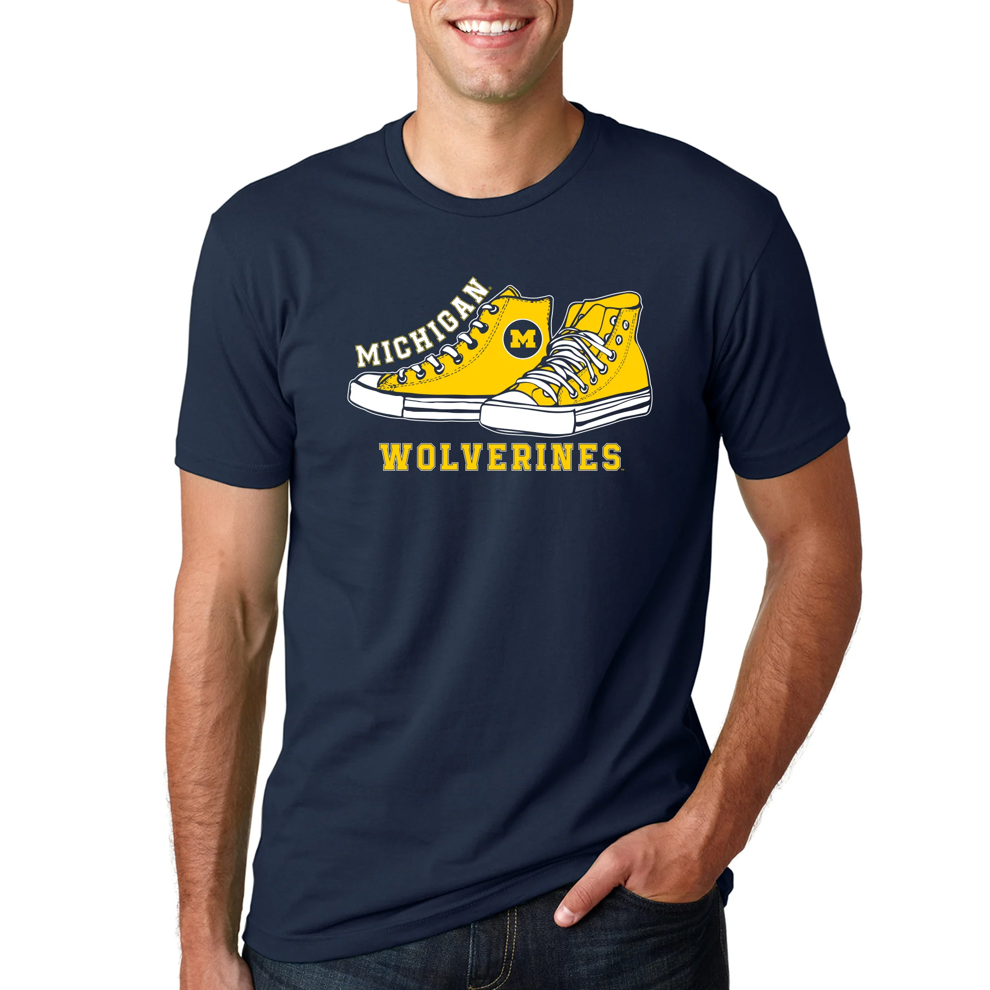 Michigan High Tops NLA T-Shirt - Midnight Navy - Image 3