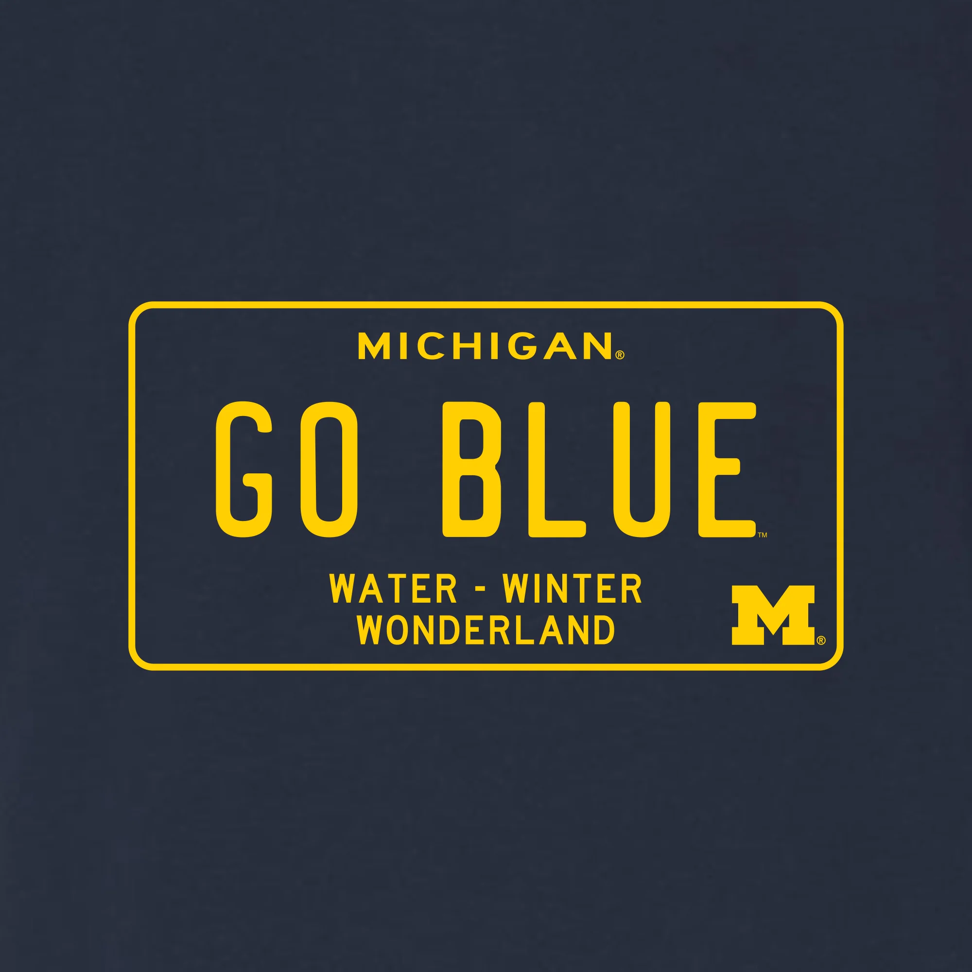 Michigan License Plate Triblend T-Shirt - Solid Navy - Image 2