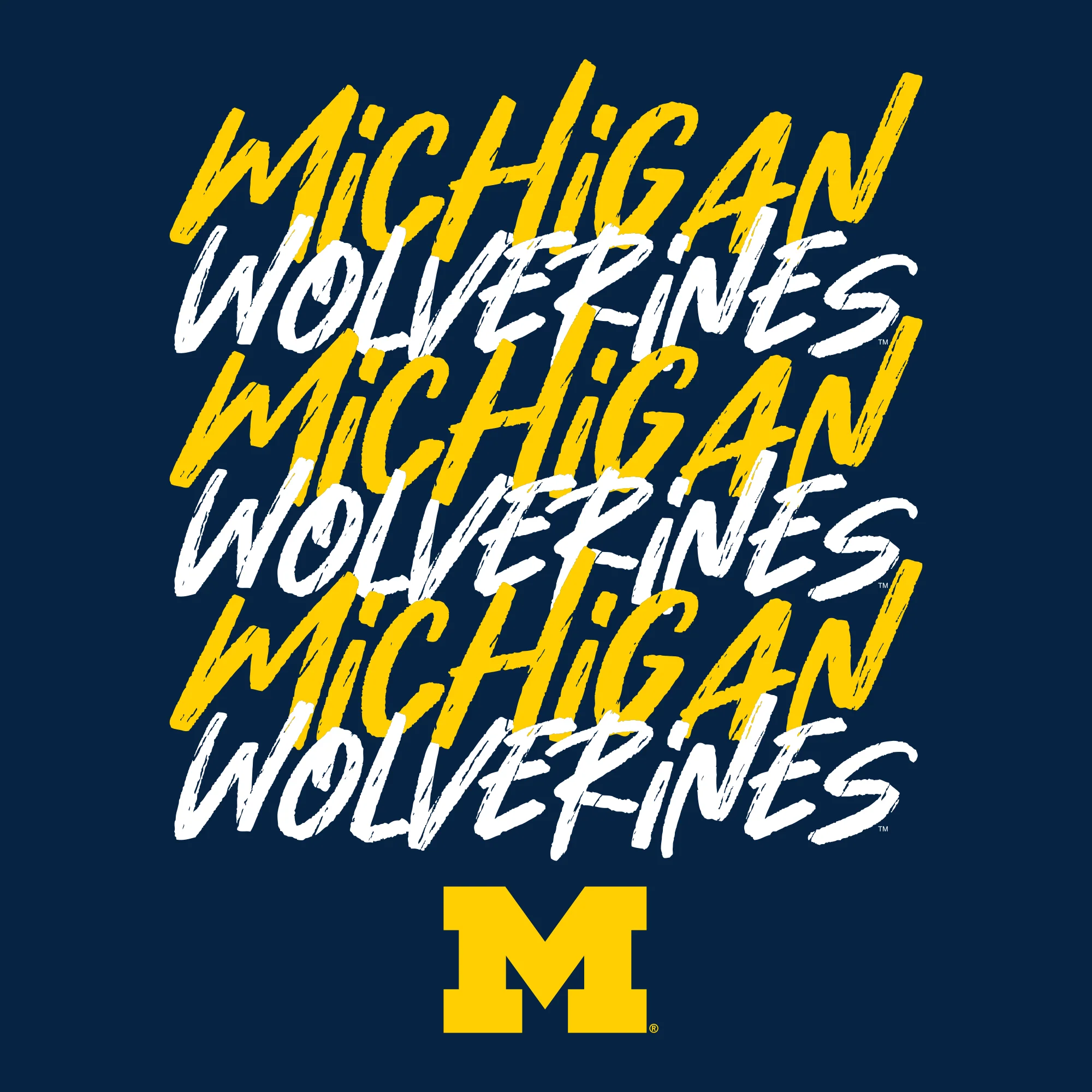 Michigan Marker Repeat T-Shirt - Navy - Image 2