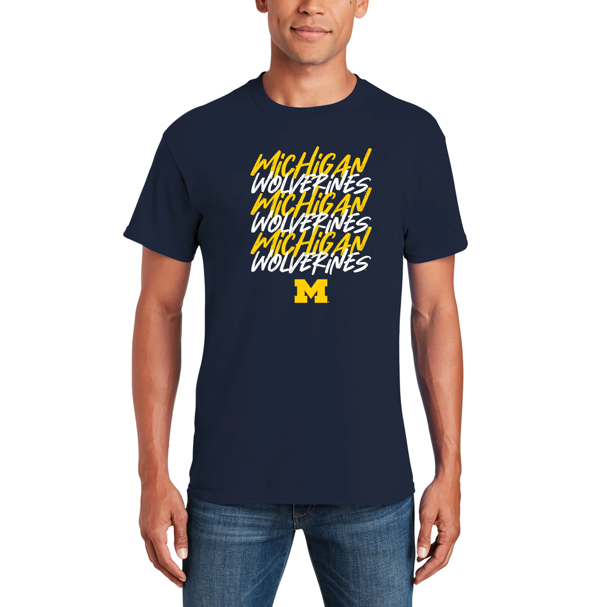 Michigan Marker Repeat T-Shirt - Navy - Image 4