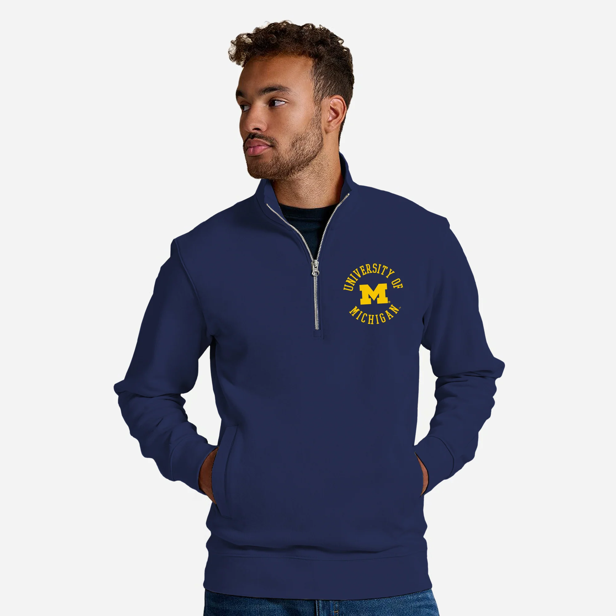 Michigan Old School Circle JA BTB 1/4 Zip - Image 5