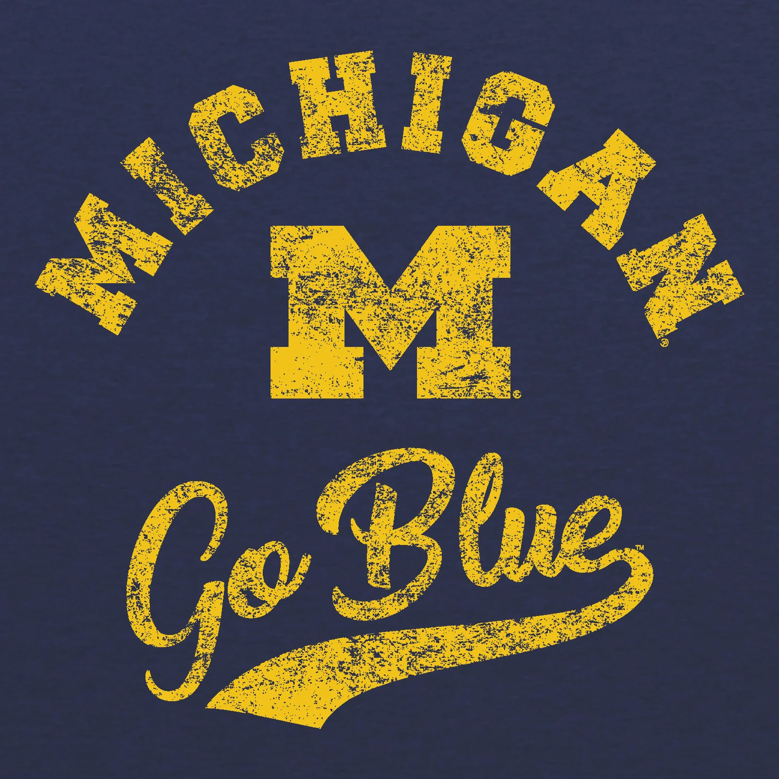 Retro Script University of Michigan Premium Short Sleeve T Shirt - Midnight Navy - Image 2