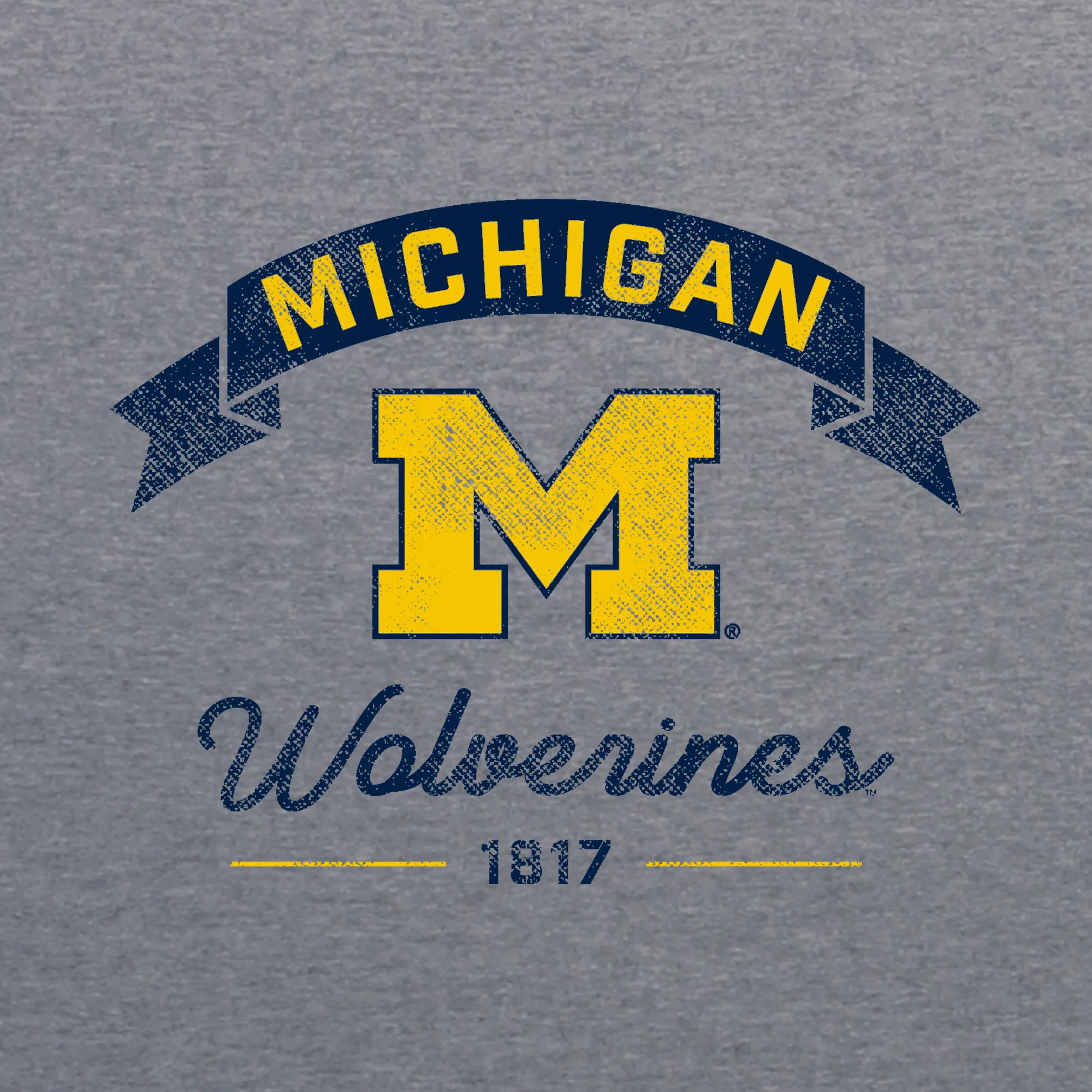 Michigan Ribbon Arc NLA Triblend T-Shirt - Premium Heather - Image 2